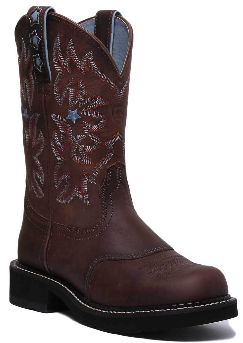 ARIAT ARIAT PROBABY DAMEN LEDER WADENLANG WESTERN STIEFEL IN BROWN GRÖSSEN UK 3 - 8