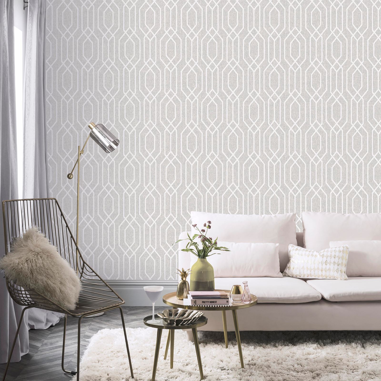 GEOMETRIC WALLPAPER ROSE GOLD SILVER NAVY BLUE TEAL METALLIC & MORE