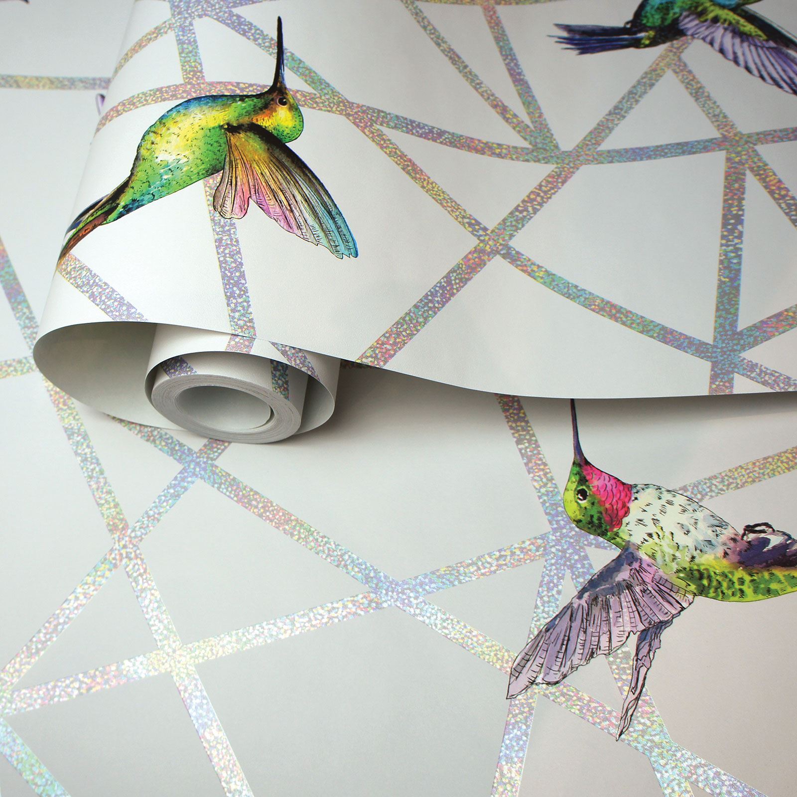 Multi Loja Hummingbird papier peint par Holden 90500-Irisé Geo Pattern