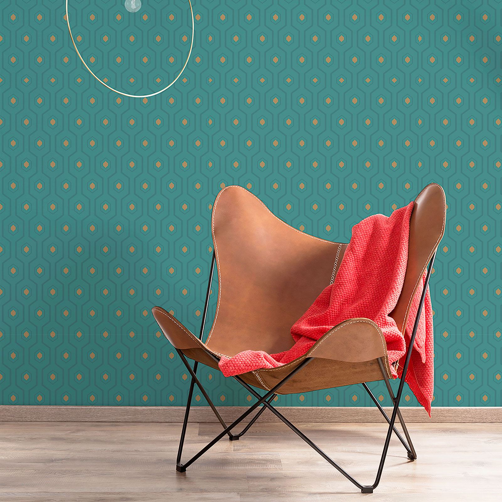 TEAL DUCK EGG GREEN WALLPAPER GEOMETRIC FLORAL BIRDS DAMASK eBay