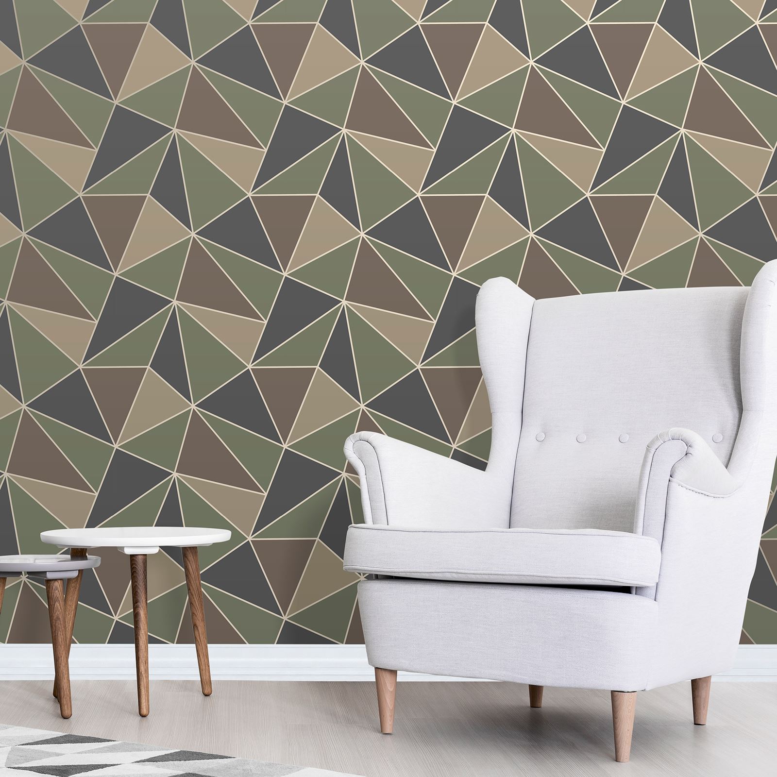 GEOMETRIC METALLIC WALLPAPER FINE DECOR APEX & WOW METRO ROSE GOLD