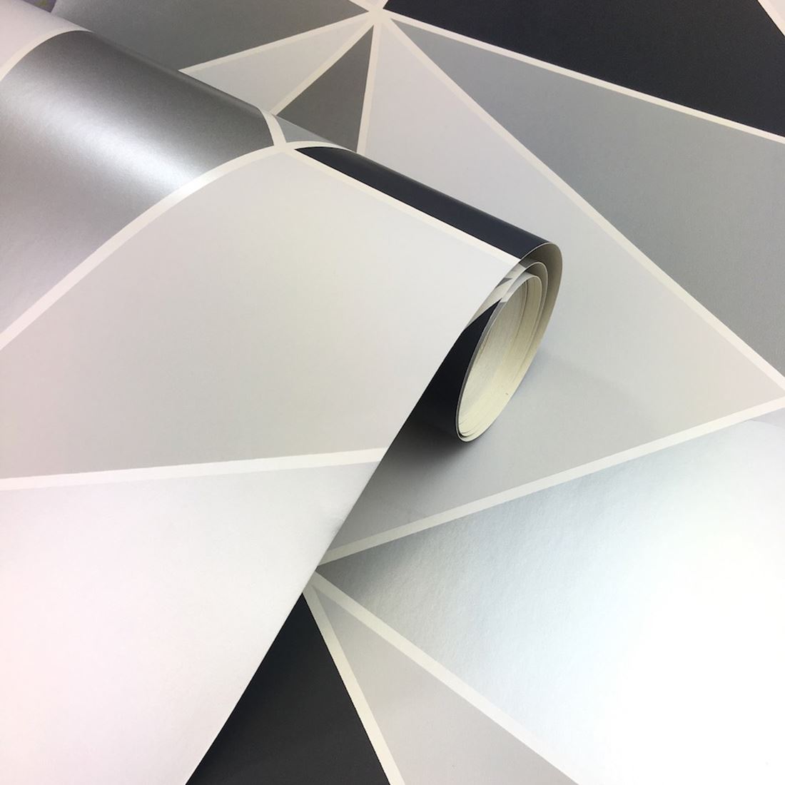 GEOMETRIC METALLIC WALLPAPER FINE DECOR APEX & WOW METRO ROSE GOLD COPPER BLUE eBay