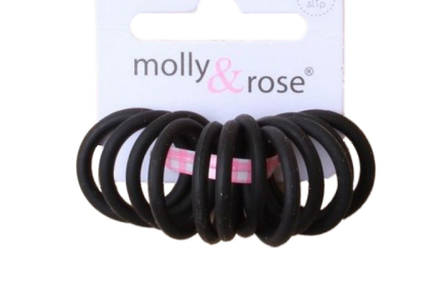 12 Mini Silicone Non Slip Hair Elastics Bobbles Bands Bright Black Clear  2cm | eBay
