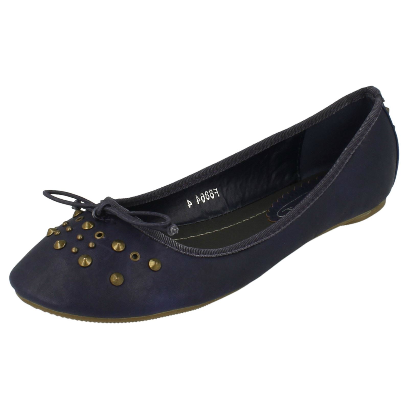 Borchiato Ballerina Fiocco Cravatta Vamp donna