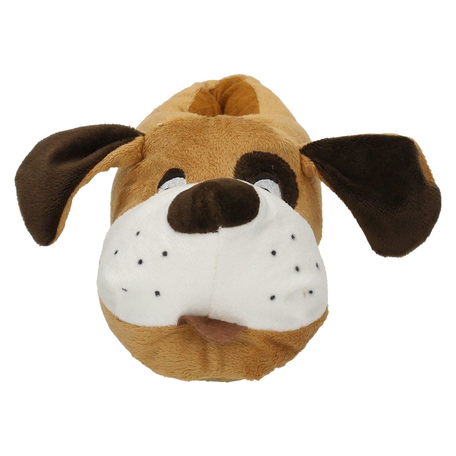 'Unisex Junior Spot On' Flat Novelty Dog Slippers X2R073 'Unisex Junior Spot On' Flat Novelty Dog Slippers X2R073
