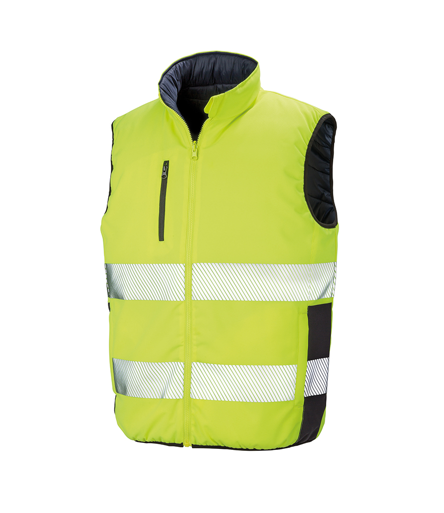 Safe-Guard Reversibile Arancione O Giallo Morbido Imbottito Gilet