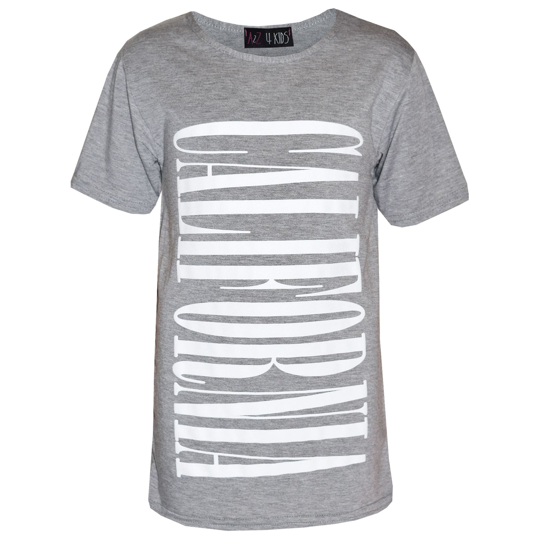 Top Bambina Bambini di Design California Stampa Moda T Maglia Età 7-13 Anni