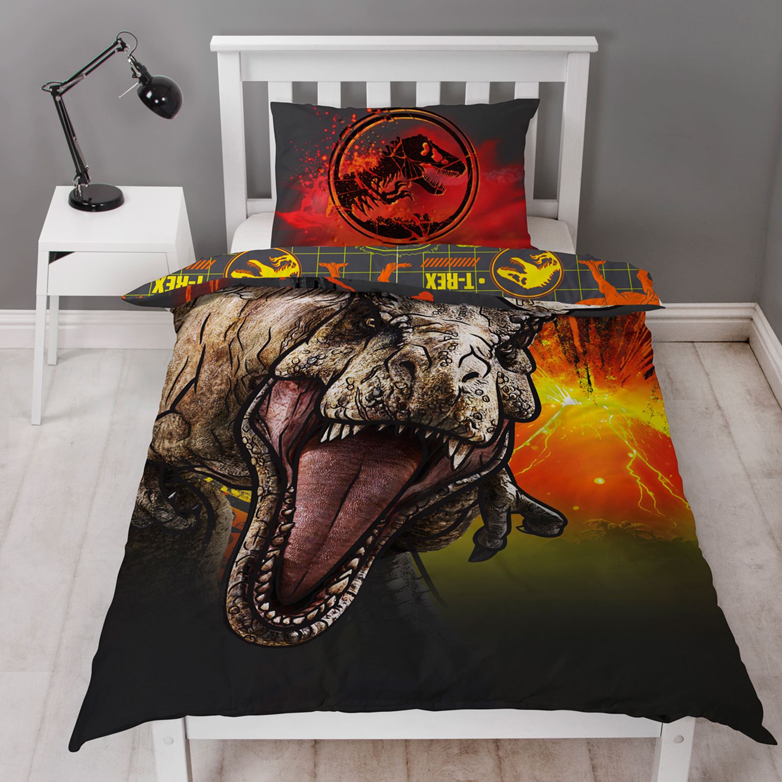 Dinosaurier Bettbezug Set Kinder Bettwäsche T-Rex Dino - Junior Einzel ...
