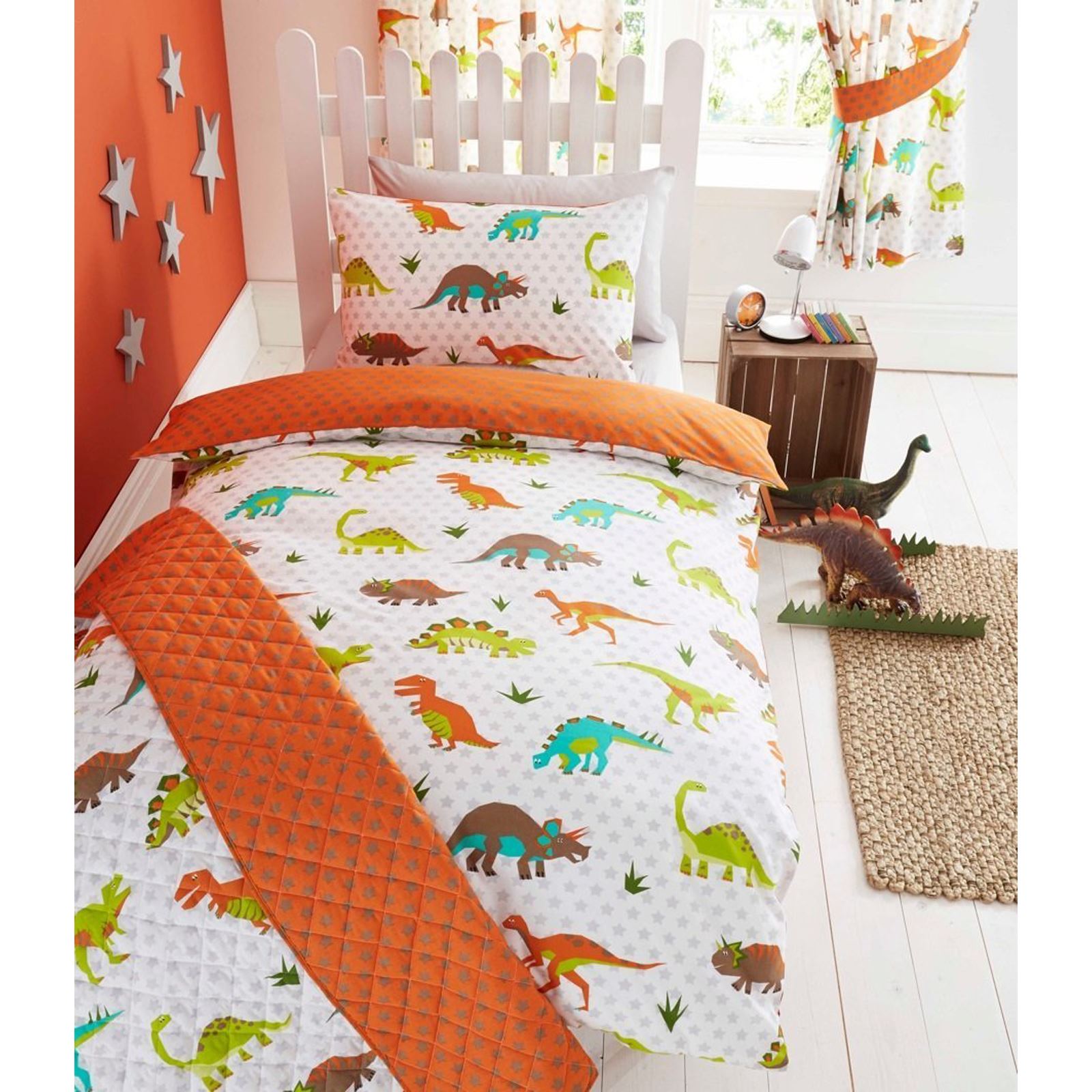 Dinosaurier Bettwäsche-Set Für Kinder – Mikrofaser, 135x200 Cm + Kissenbezug – Single-Größe