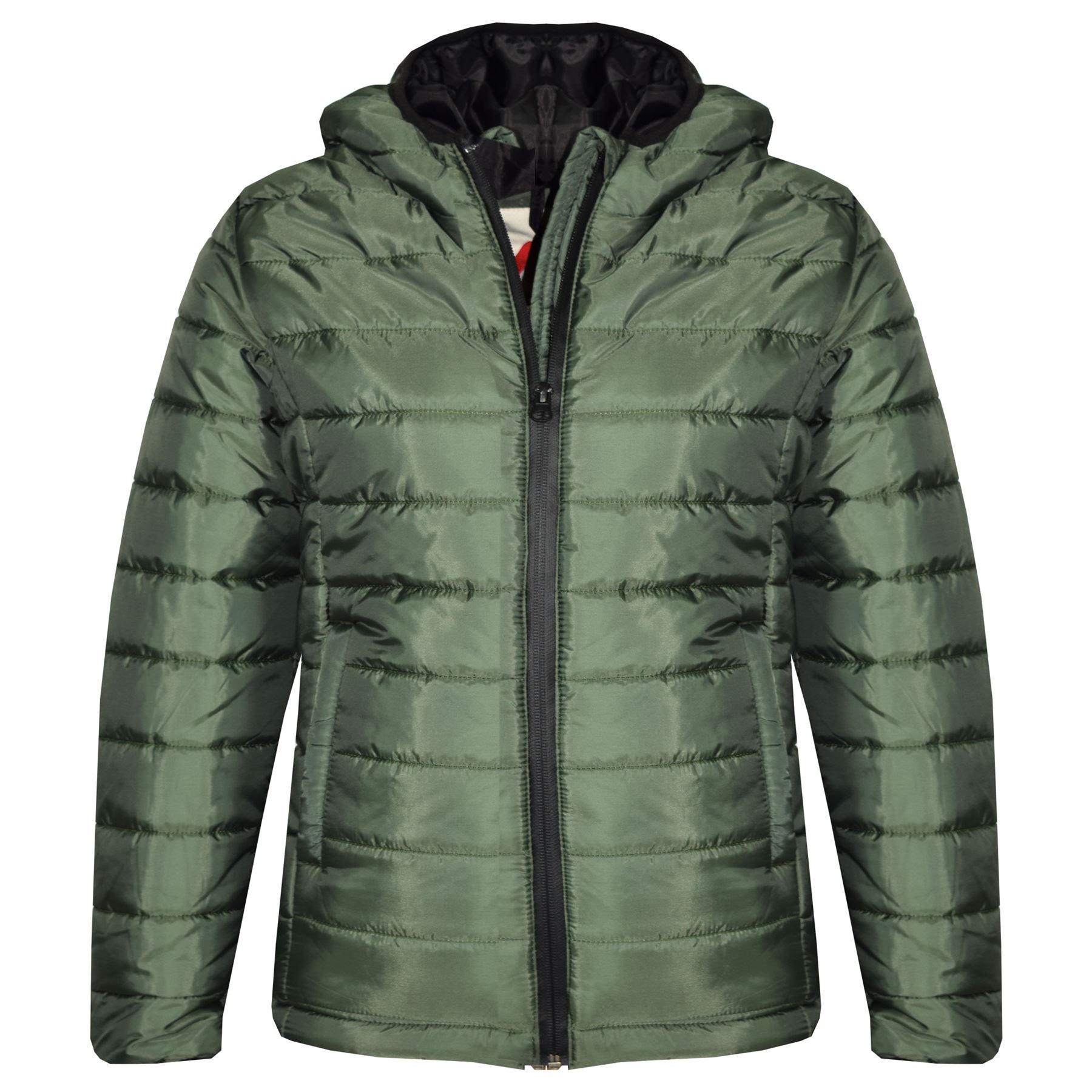 Ragazzi Giacche Bambini Designer Oliva Schiuma Imbottito Puffa Scuola Caldo