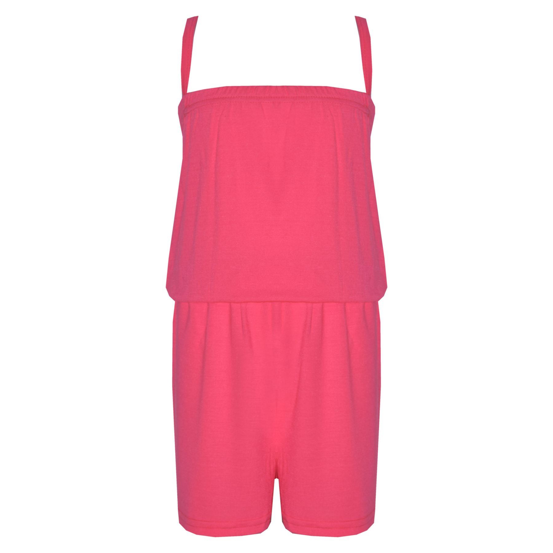 Bambine Tinta Neon Colore Tutina Trendy Tutti IN Uno New Tuta 5-13 Anni rosa