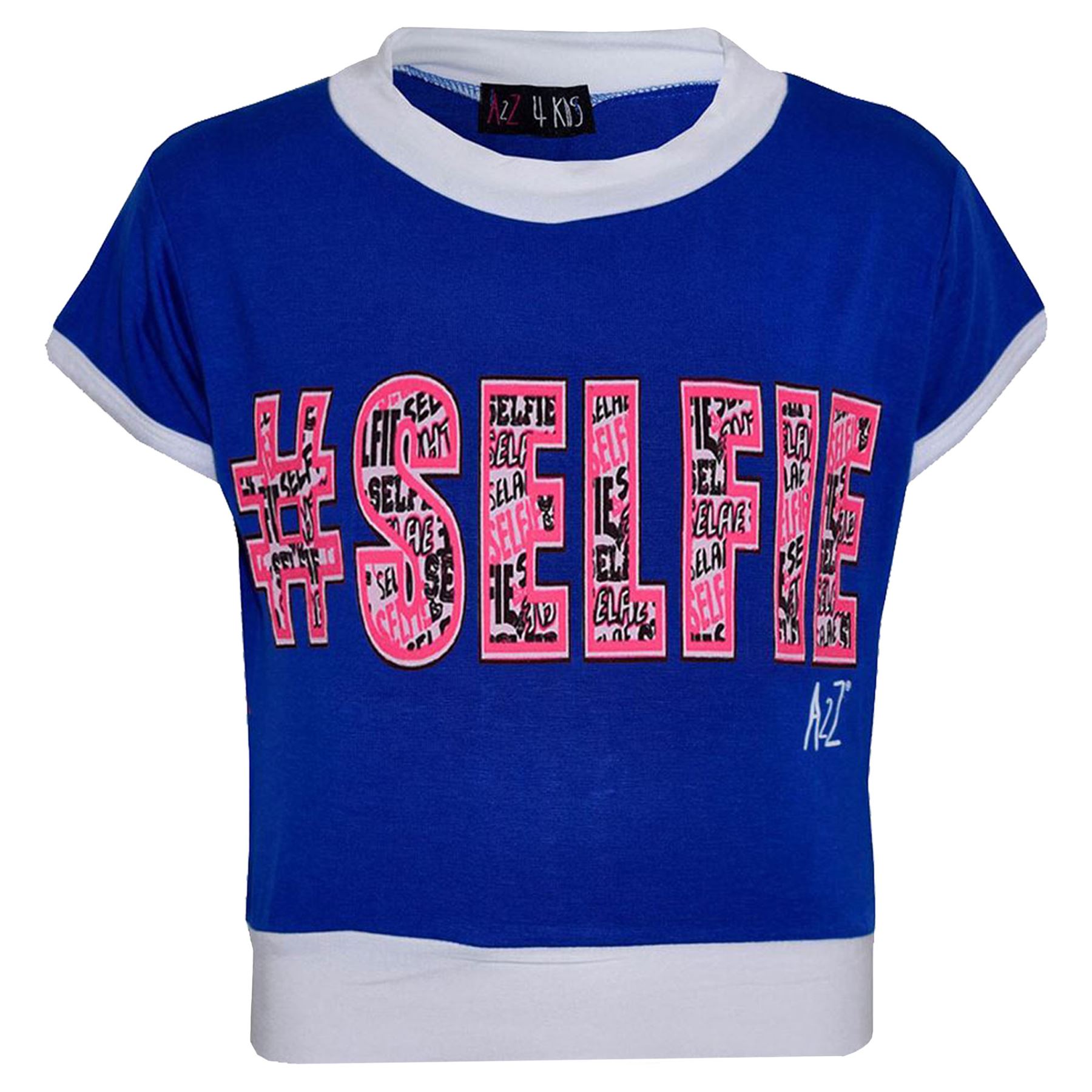 Girls Top Kids # Selfie Print Designer T-Shirt & Graffiti Leggings Set - Picture 16 of 18