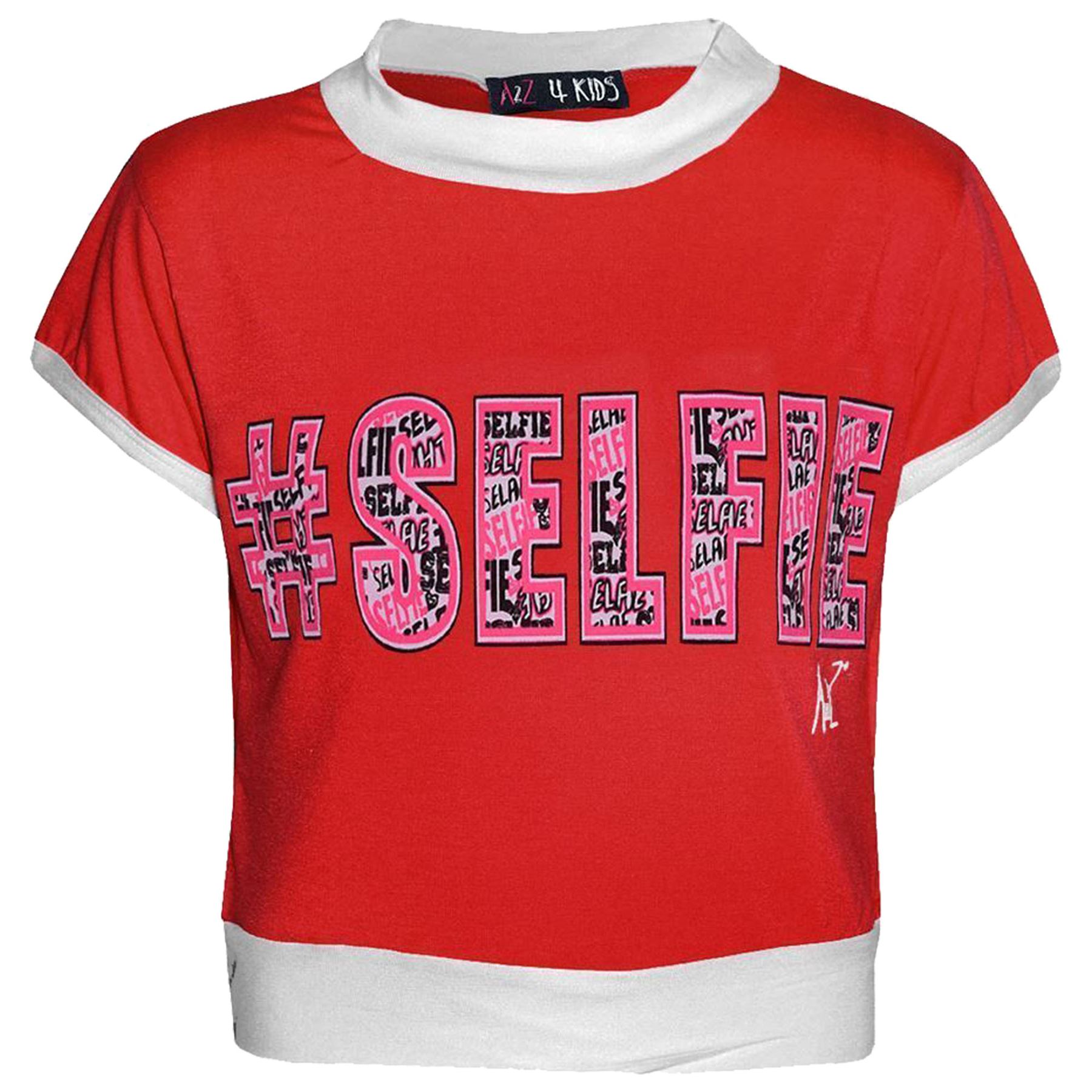 Girls Top Kids # Selfie Print Designer T-Shirt & Graffiti Leggings Set - Picture 12 of 18