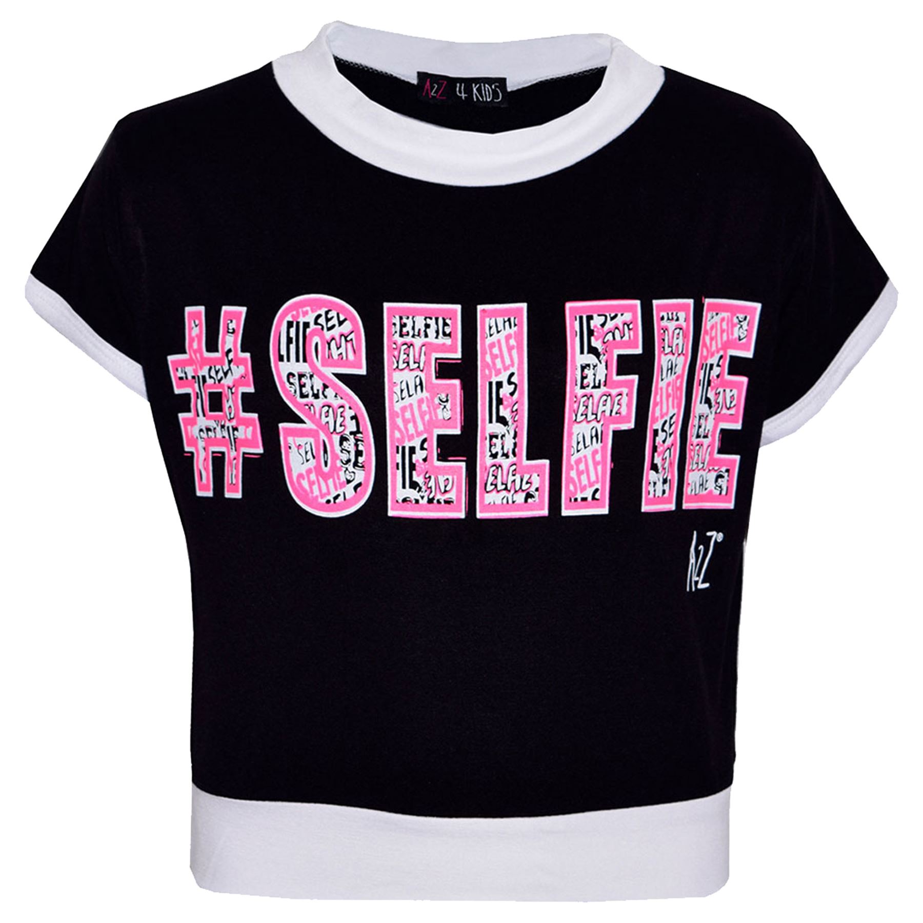 Girls Top Kids # Selfie Print Designer T-Shirt & Graffiti Leggings Set - Picture 4 of 18