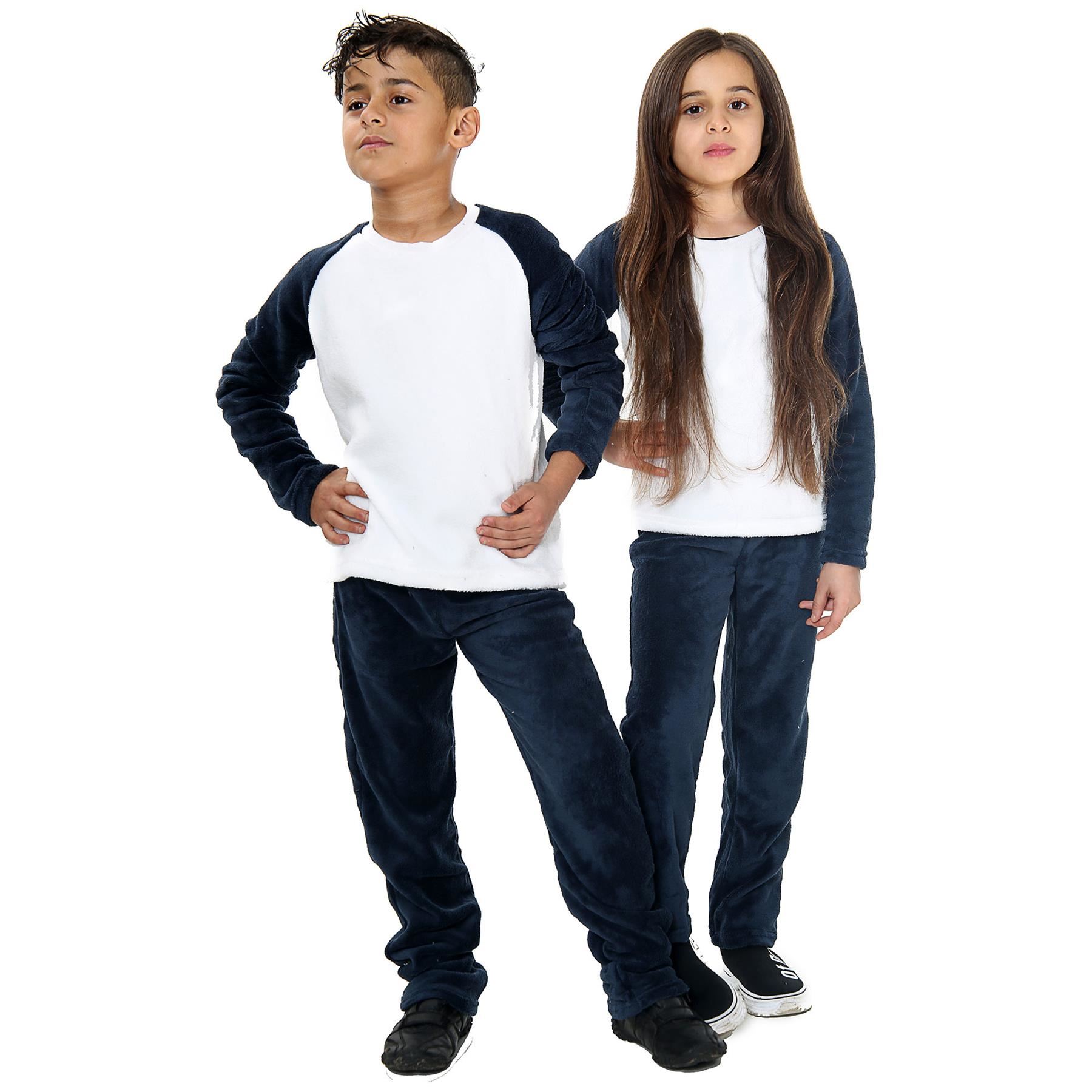 Bambine Ragazzi Navay Pigiama Morbido Pile 2 Pezzi Set Lounge Suit flanella