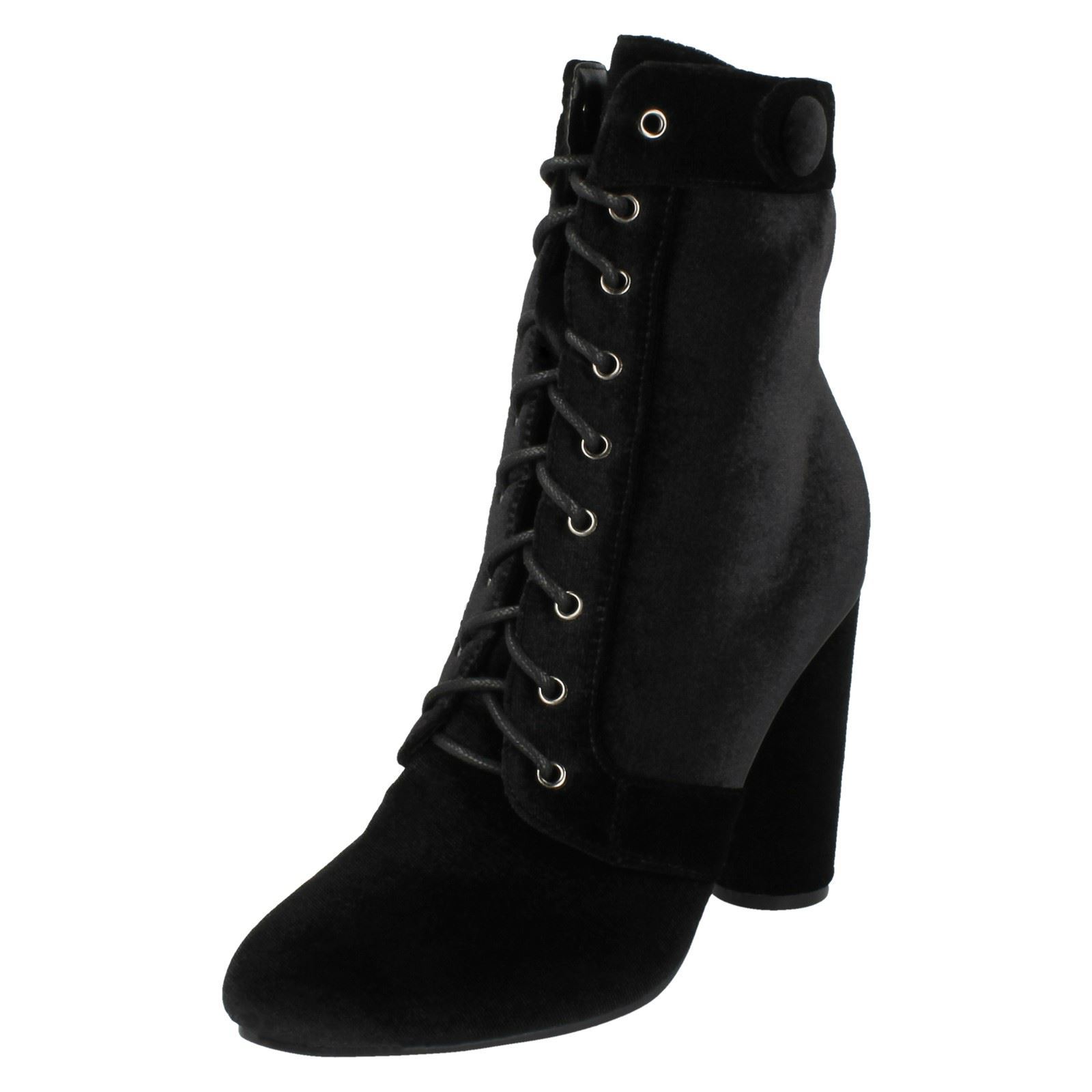 Stivali Caviglia donna con lacci velluto