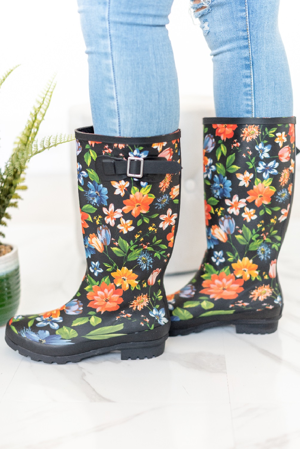 LADIES WOMENS WELLIES FLOWER FLORAL 