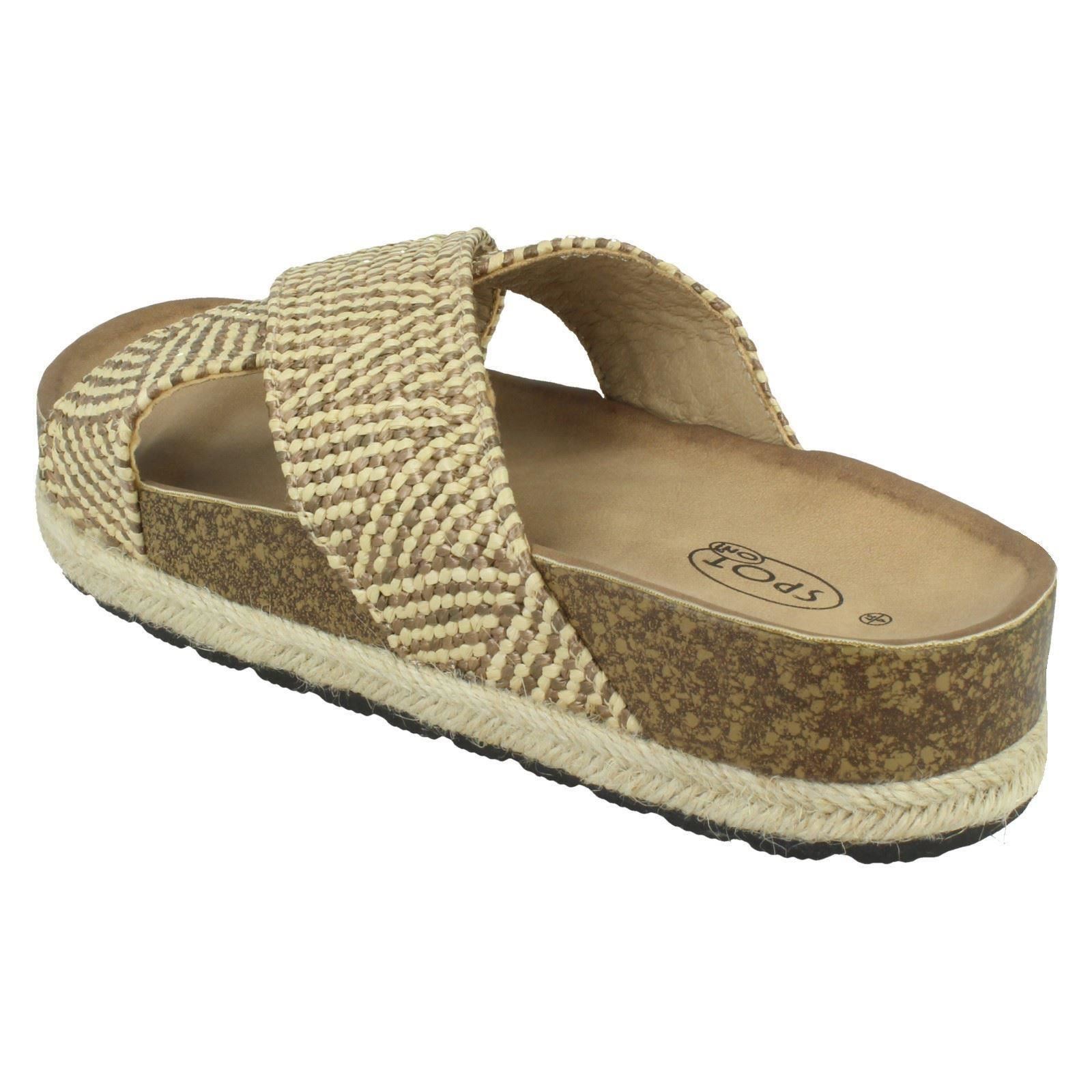 Details about / Ladies Spot On Slip On Mules