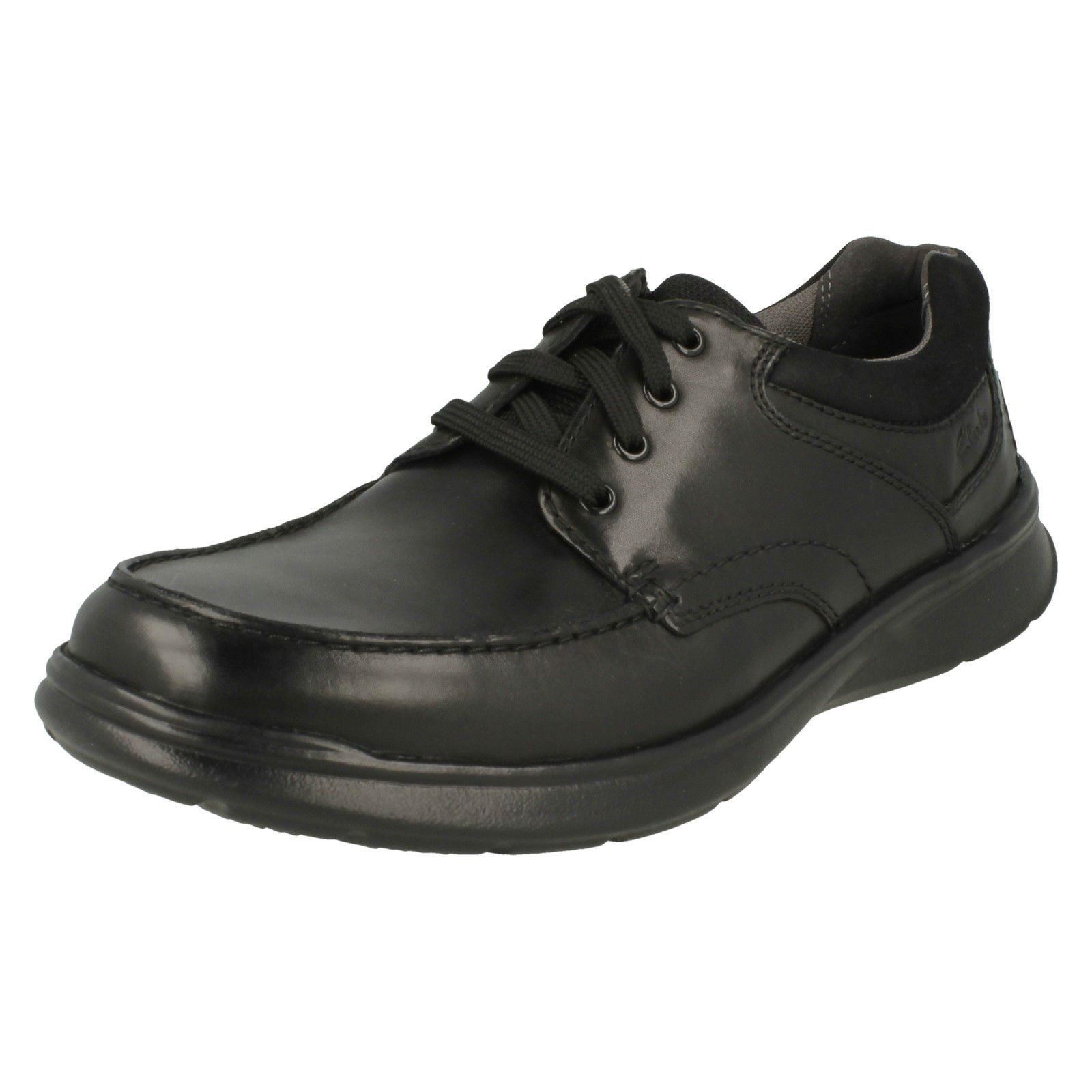 Clarks Cotrell Edge Mens Casual Shoes Black Oily Leather UK 9