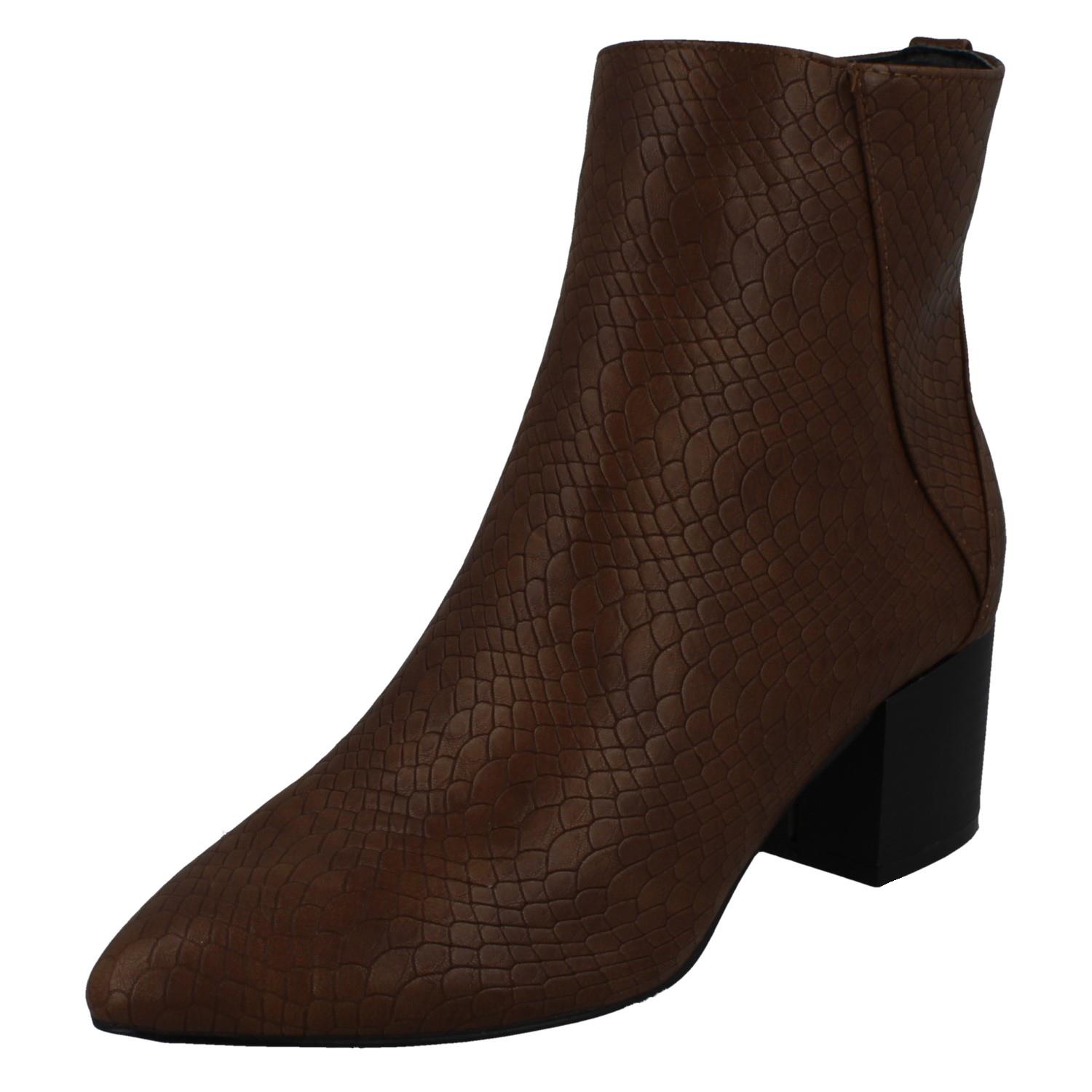 Casual Tacco a Blocchetto Zip Sintetico Stivali Caviglia F5R1139 donna