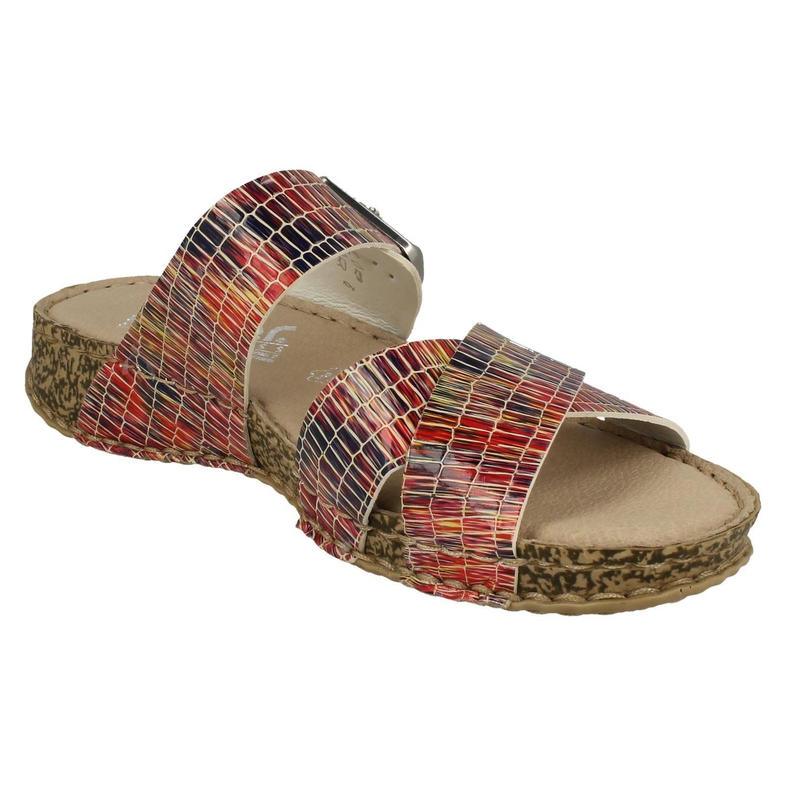 half Ladies Rieker Strappy Mule Sandals #039;61198#039;