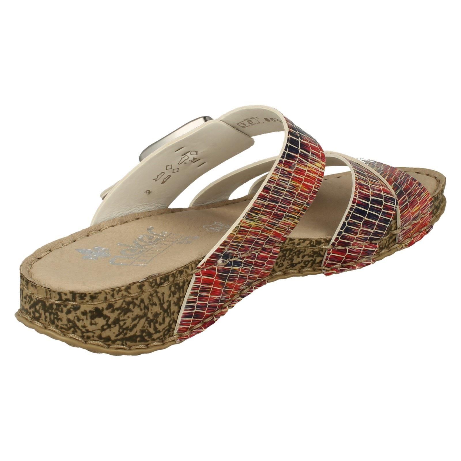 half Ladies Rieker Strappy Mule Sandals #039;61198#039;