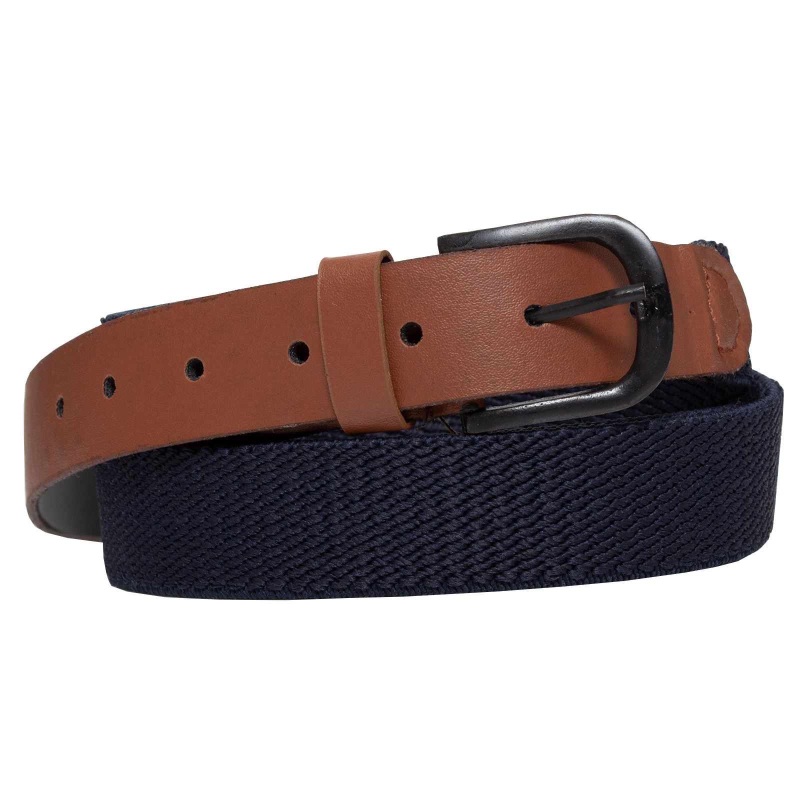 Mens Ladies Elasticated bing Belts PU Leather Trim Stretch Canvas