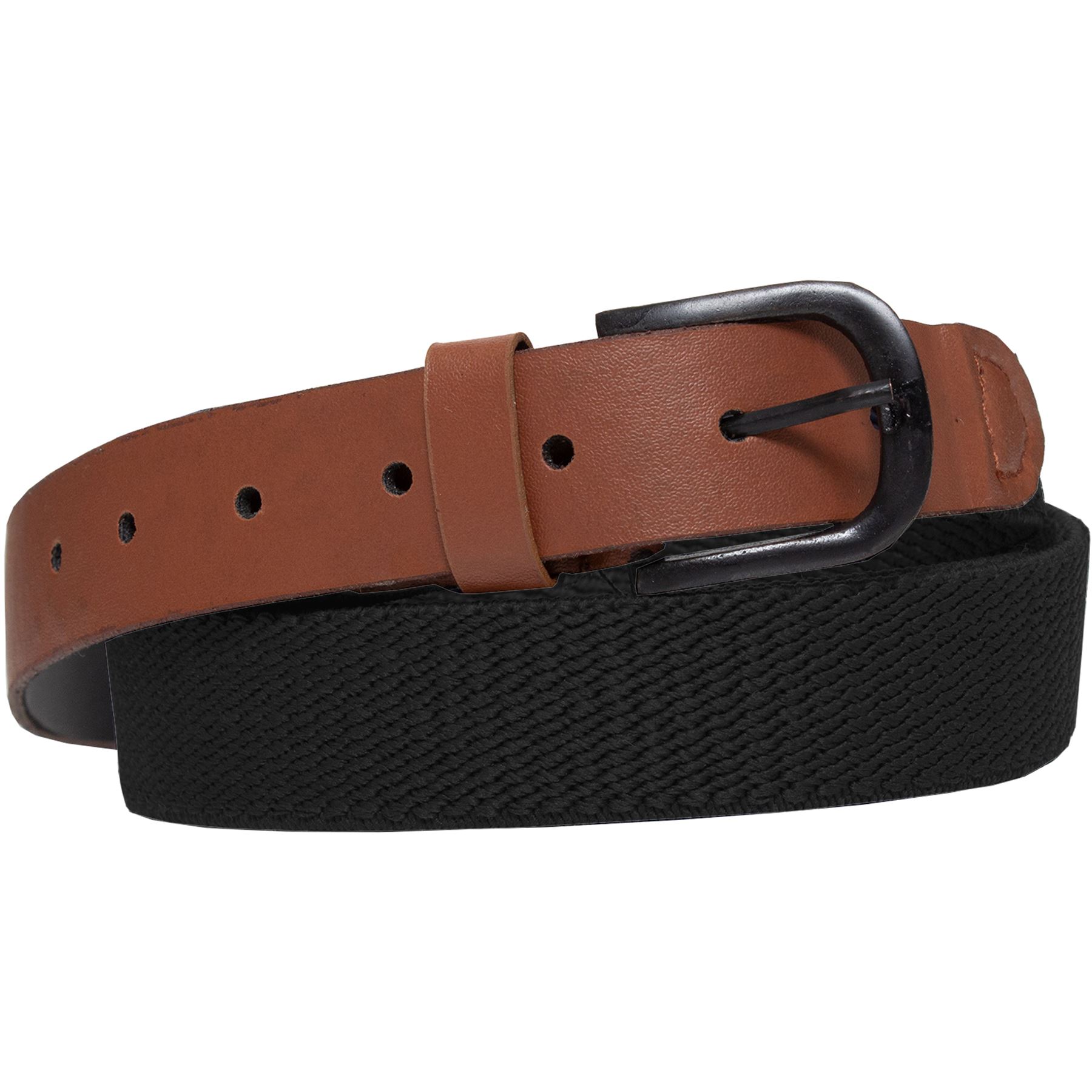 Mens Ladies Elasticated bing Belts PU Leather Trim Stretch Canvas