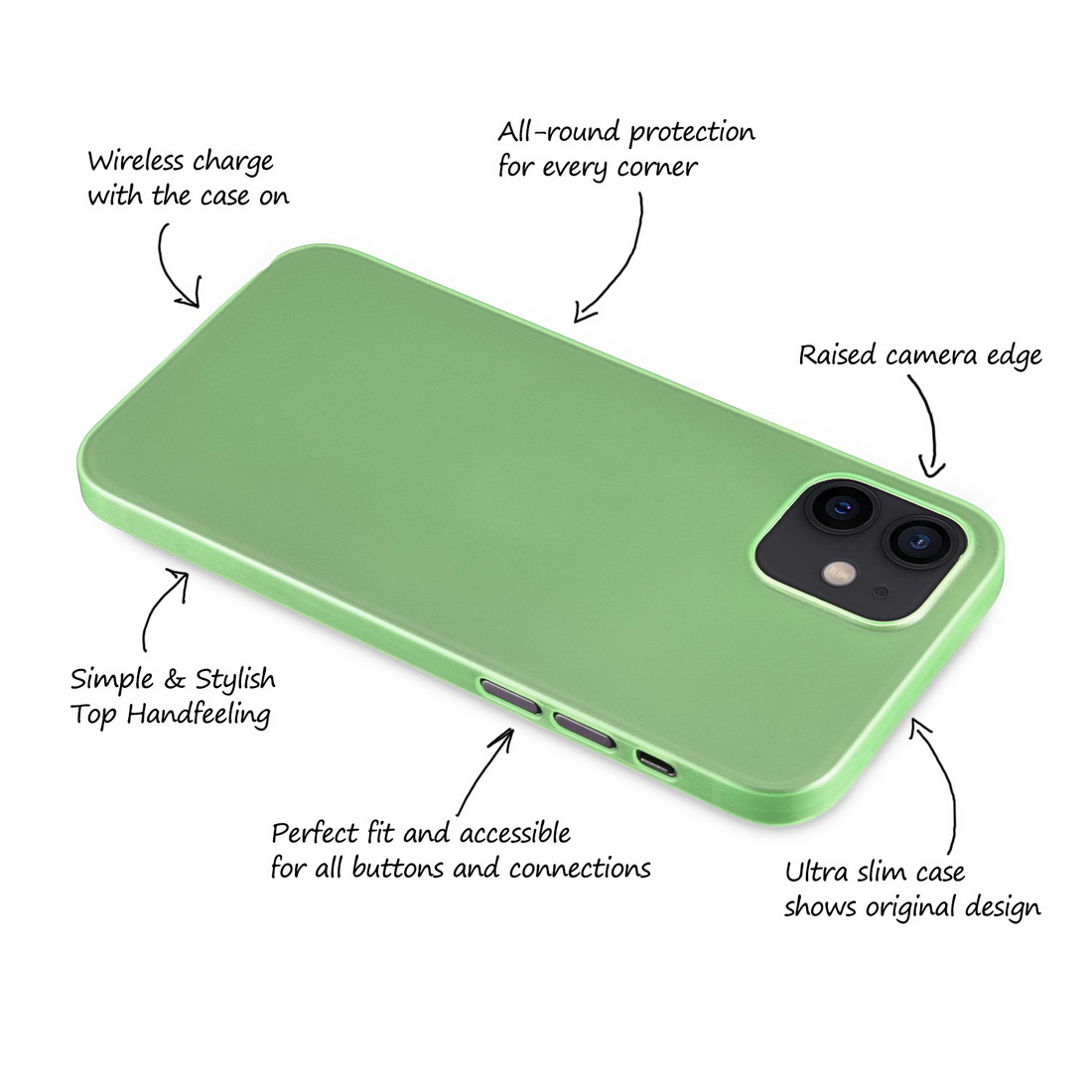 Ultra Slim Case IPHONE 12 Mini 5,4 Matte Clear Protective Case Skin