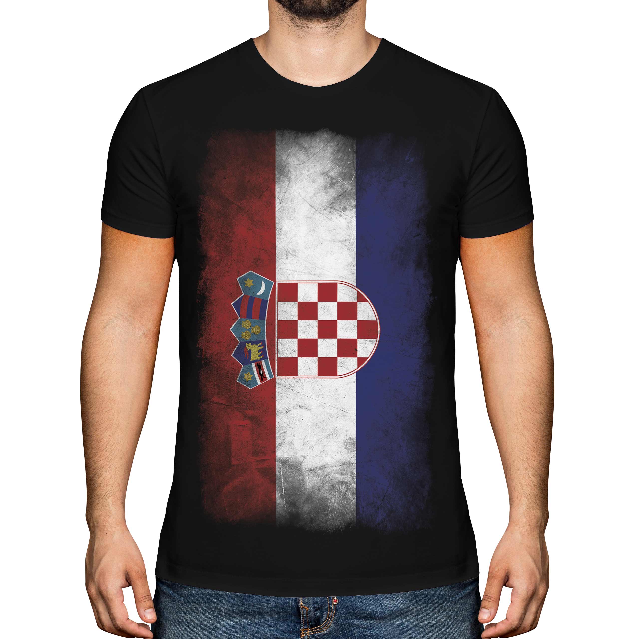 CROATIA FADED FLAG MENS T-SHIRT TEE TOP HRVATSKA FOOTBALL CROATIAN GIFT SHIRT - Picture 7 of 21