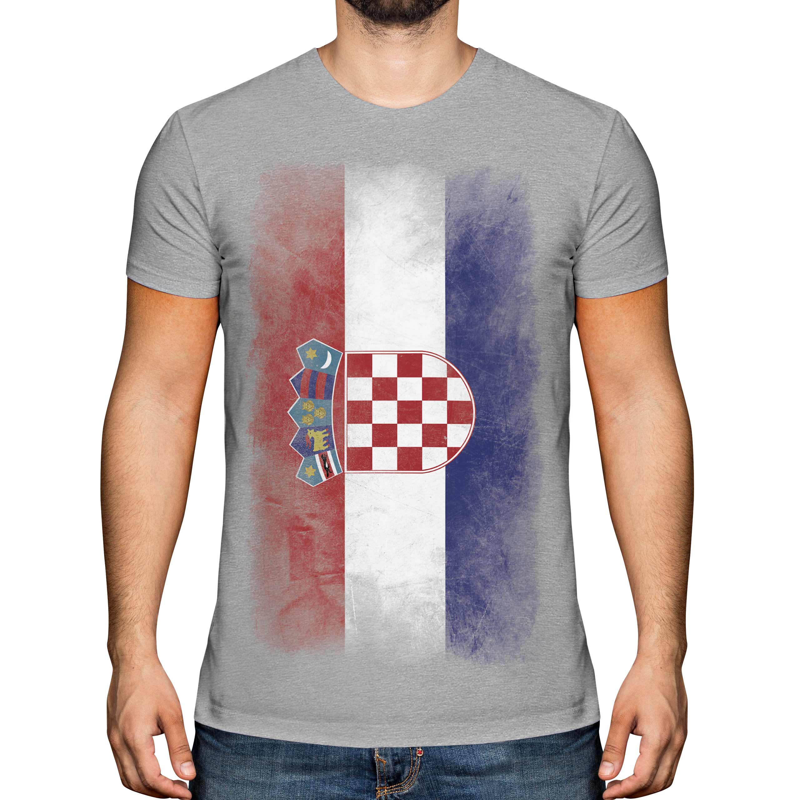 CROATIA FADED FLAG MENS T-SHIRT TEE TOP HRVATSKA FOOTBALL CROATIAN GIFT SHIRT - Picture 12 of 21