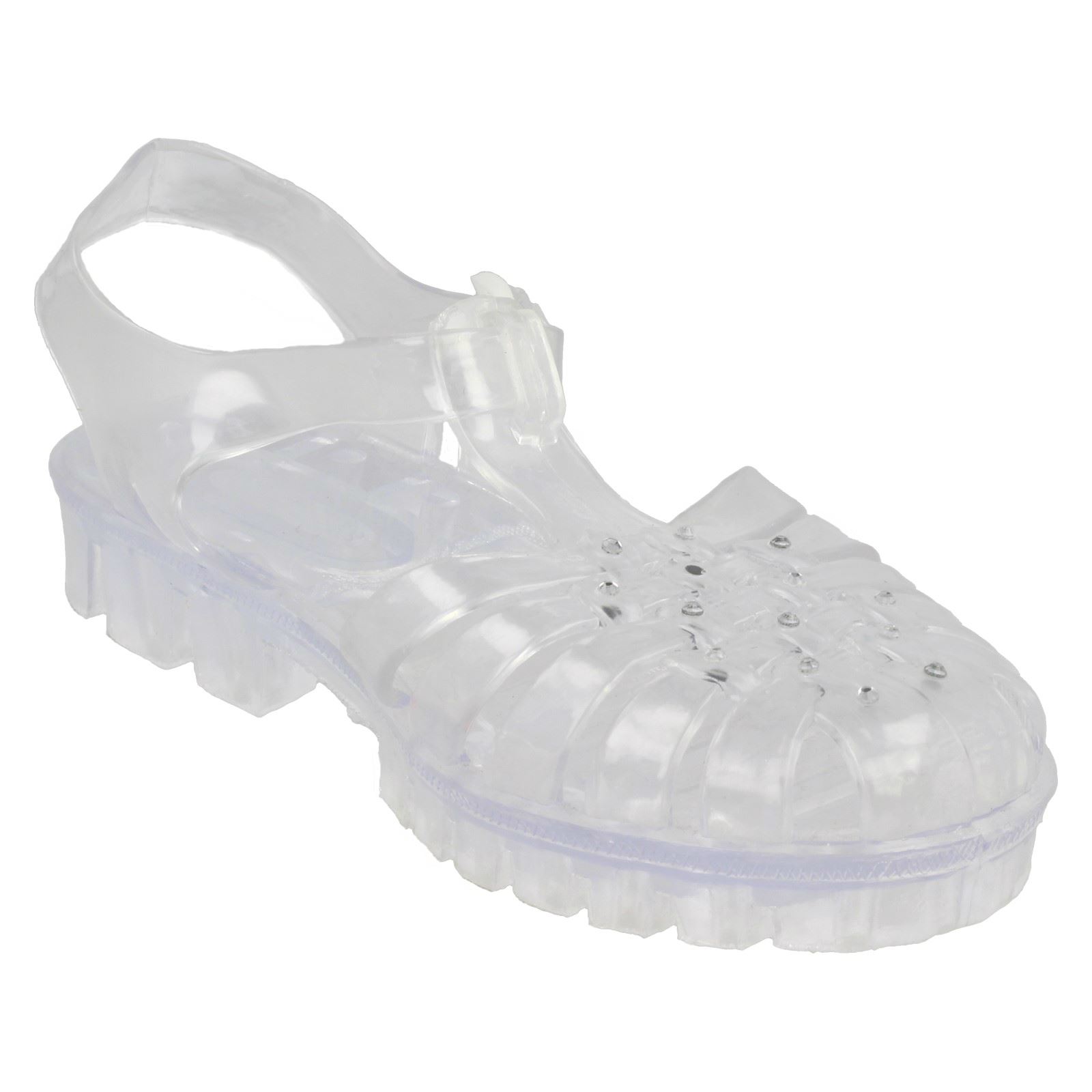 R22E Spot On Girls Jelly Sandals H0R178 White