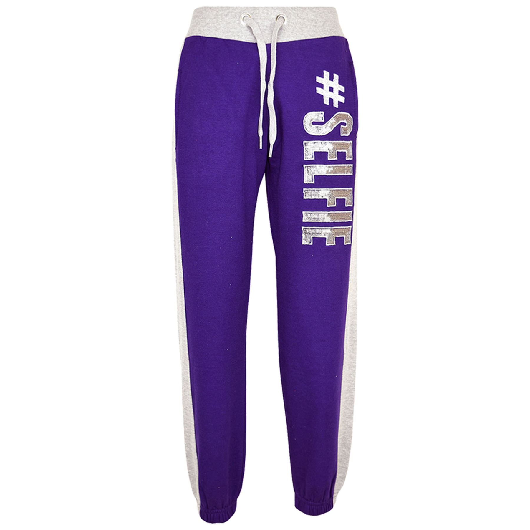 Kids Girl Sweater Design # Violet & Gray Selfie Top & Jogging Bottom - Picture 4 of 4