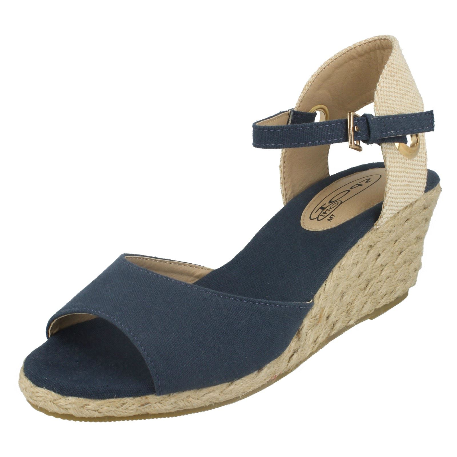 Medio Zeppa Espadrillas IN donna tela
