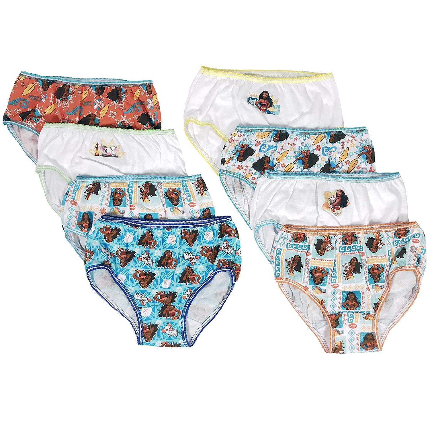 Moana Ragazze Mutandine 8-Pack Taglie 4T 4 6 8