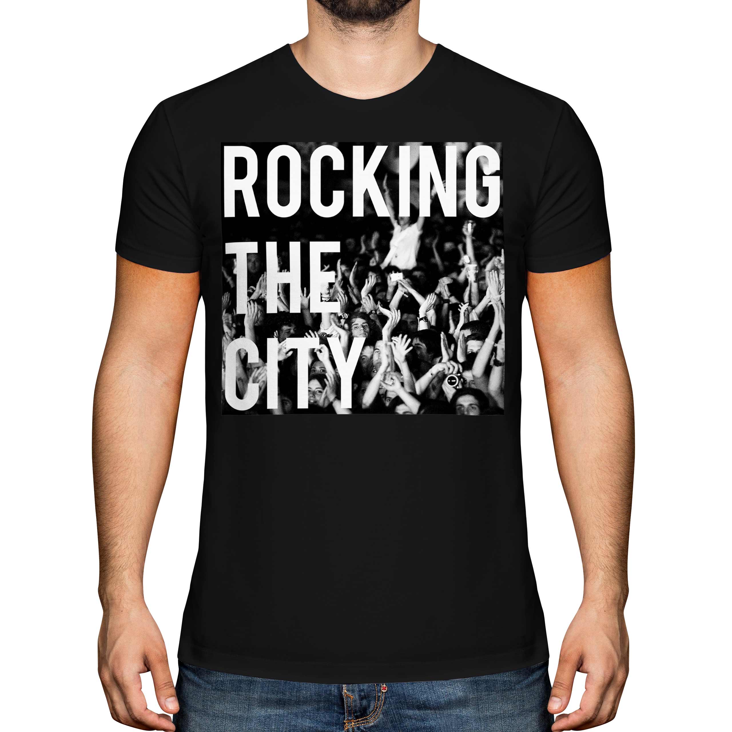 Mecedora The City Moda Hombre Estampado Camiseta Para Música Lover Rock Festival