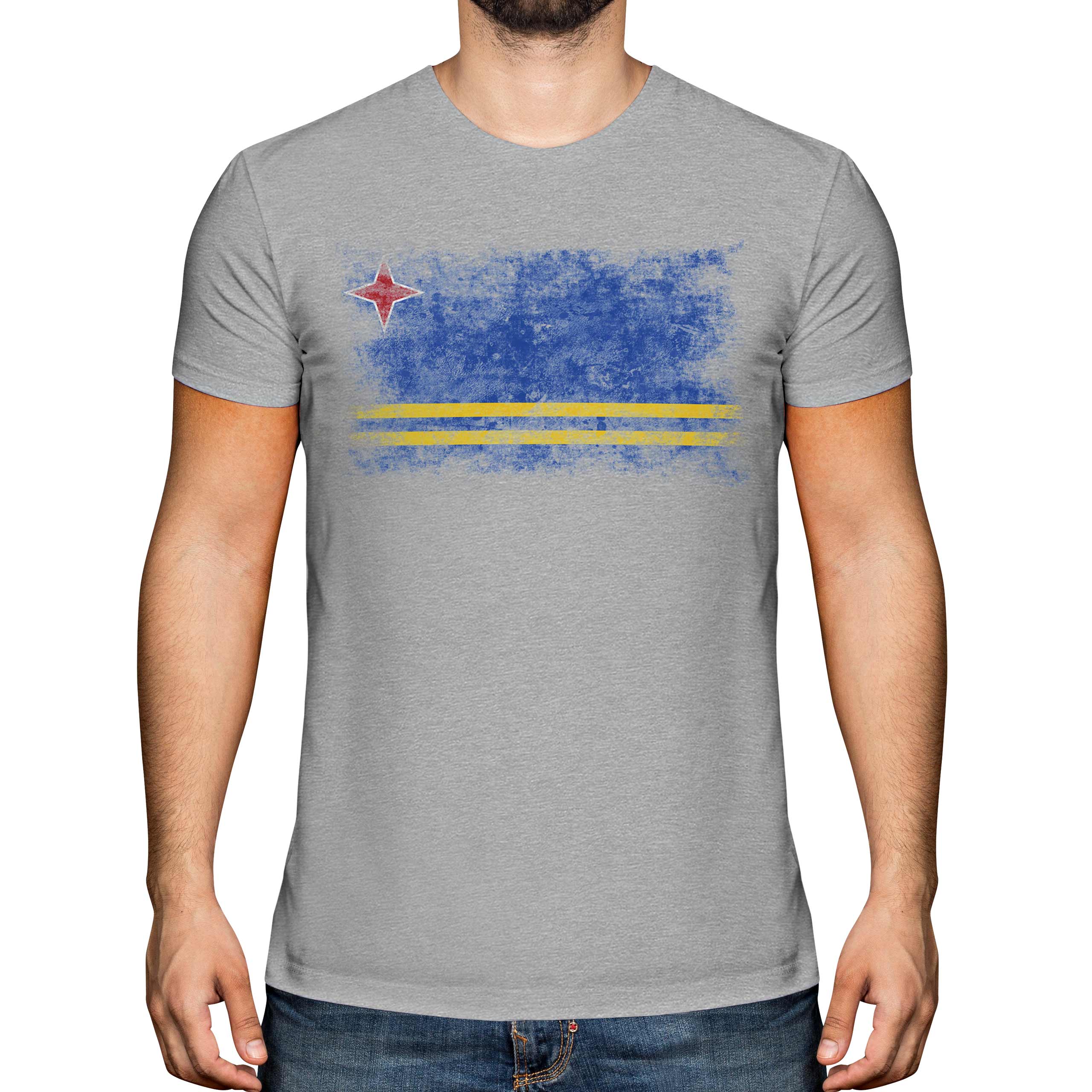 ARUBA DISTRESSED FLAG MENS T-SHIRT TOP ARUBAN SHIRT FOOTBALL JERSEY GIFT - Picture 12 of 21