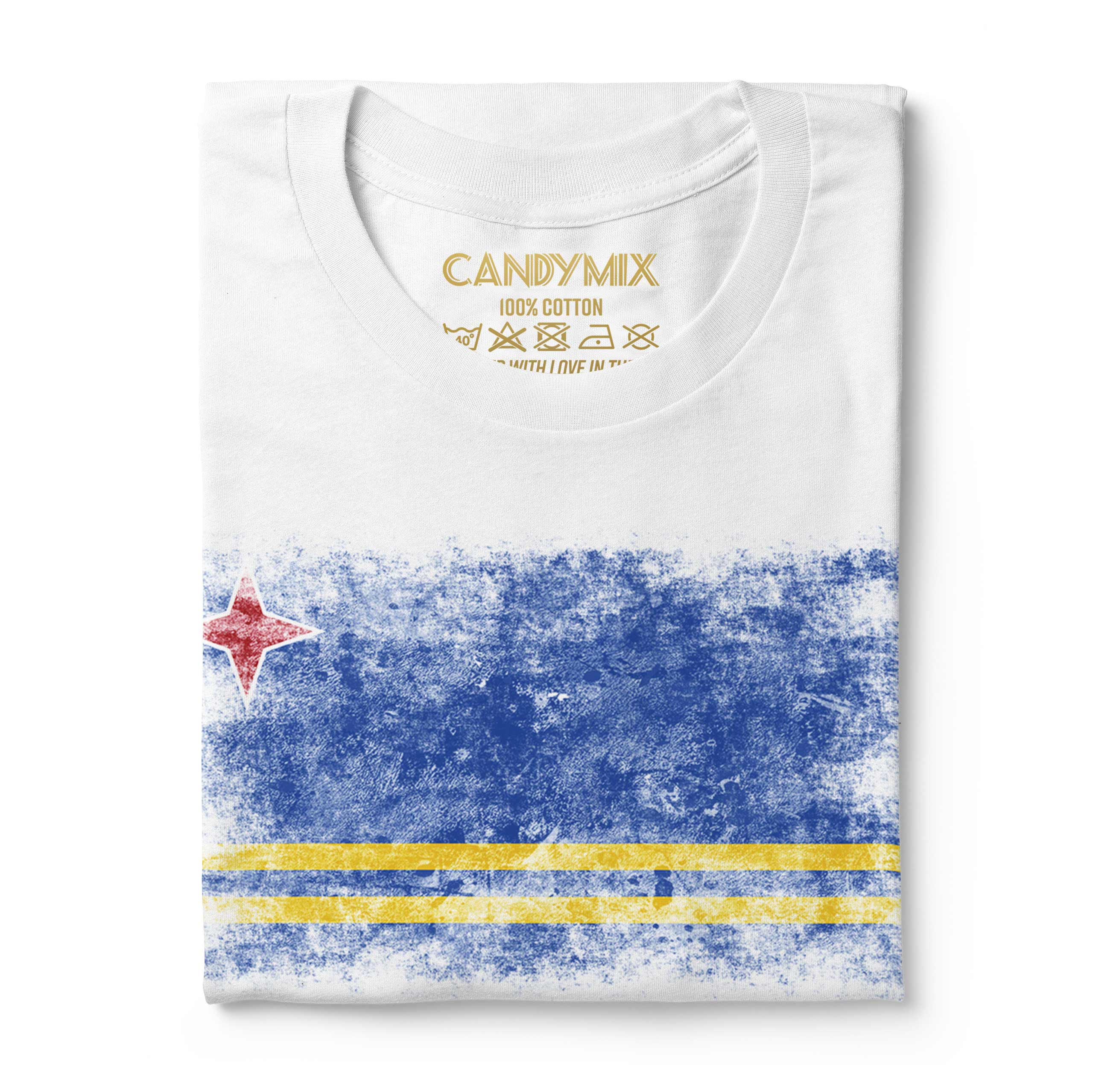 ARUBA DISTRESSED FLAG MENS T-SHIRT TOP ARUBAN SHIRT FOOTBALL JERSEY GIFT - Picture 5 of 21