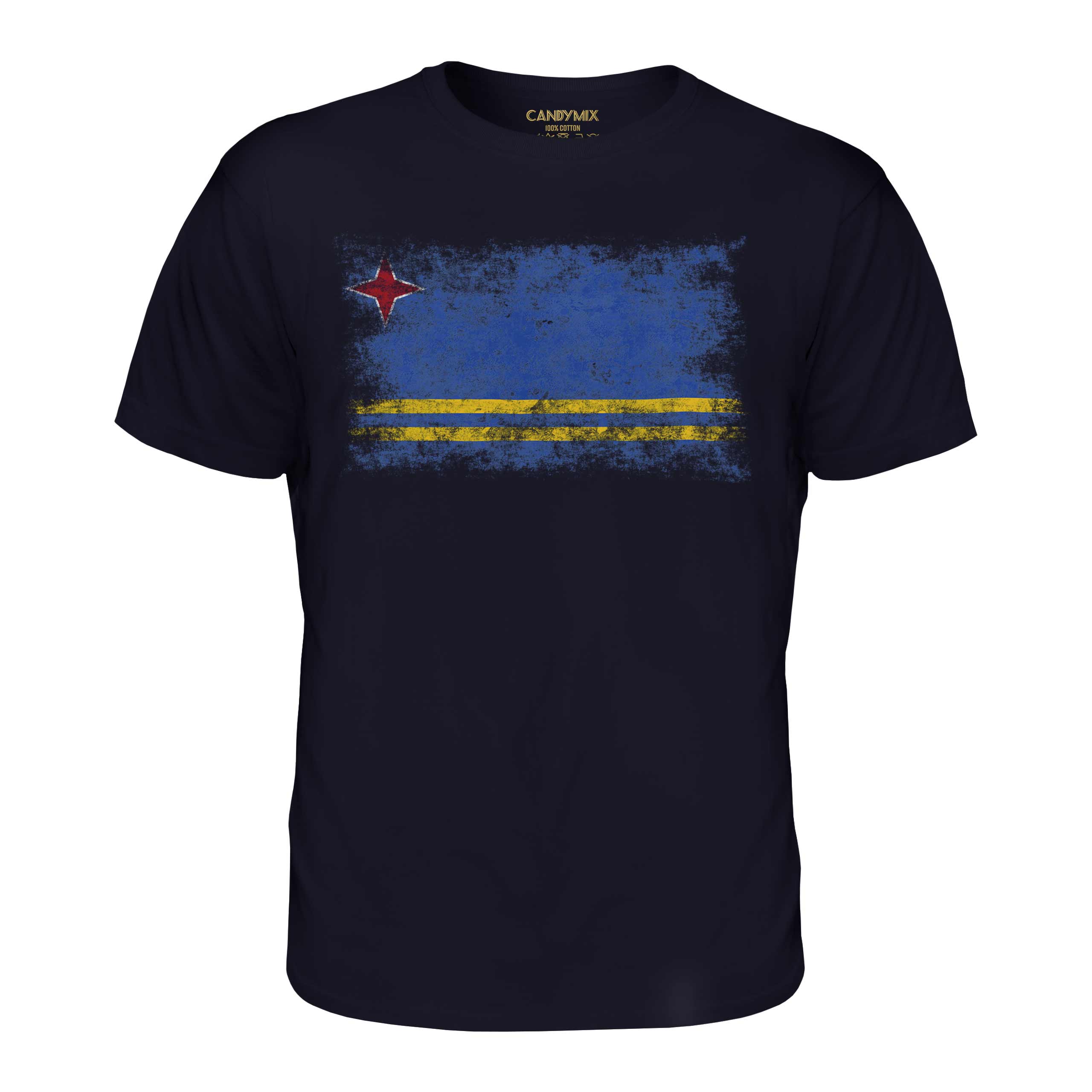 ARUBA DISTRESSED FLAG MENS T-SHIRT TOP ARUBAN SHIRT FOOTBALL JERSEY GIFT - Picture 18 of 21