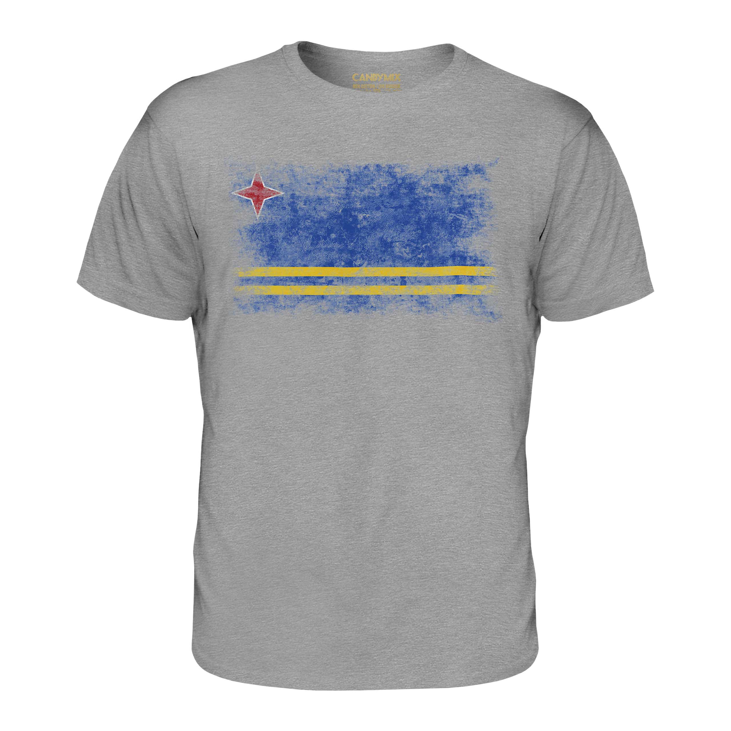 ARUBA DISTRESSED FLAG MENS T-SHIRT TOP ARUBAN SHIRT FOOTBALL JERSEY GIFT - Picture 13 of 21