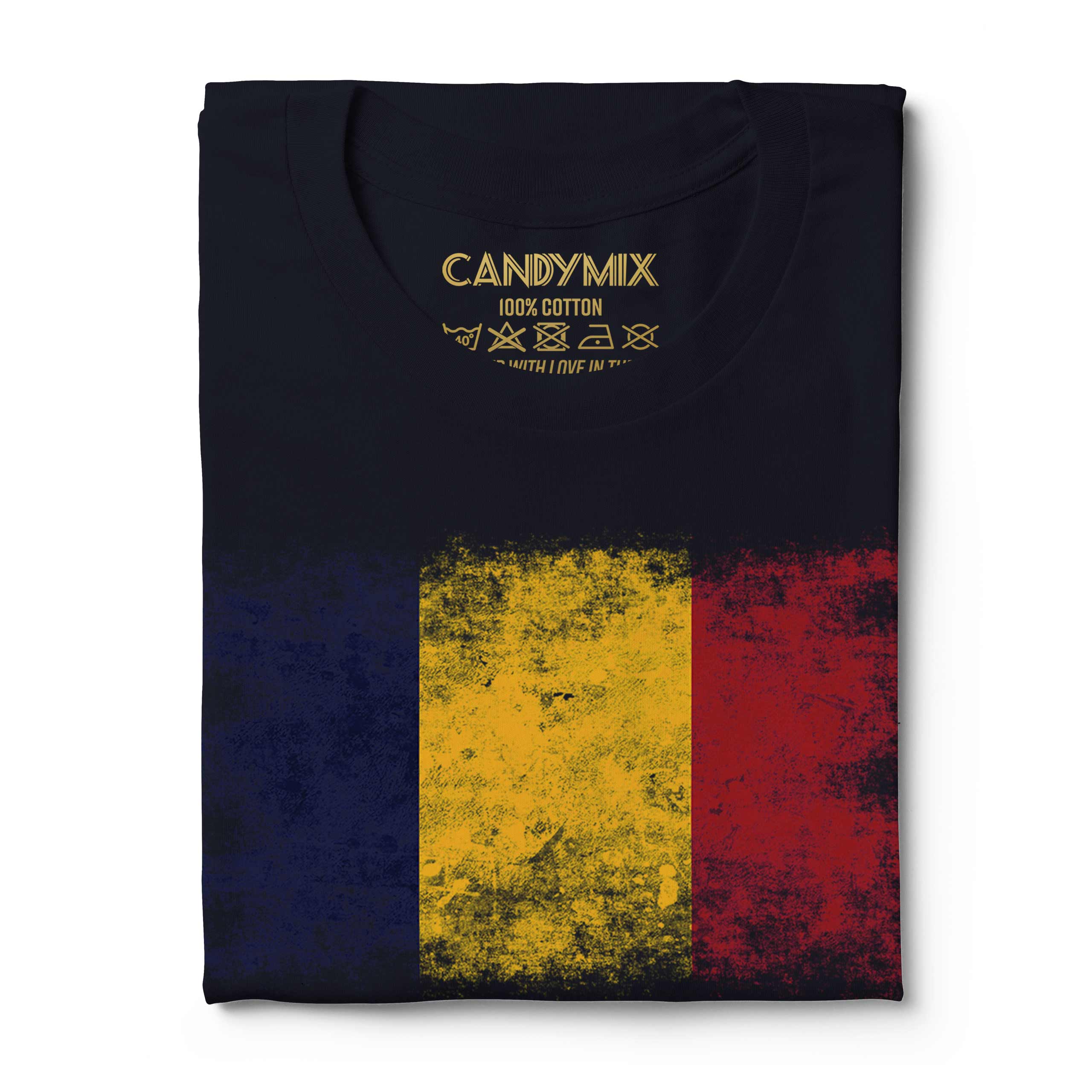 Chad Bandiera Effetto Consumato T-Shirt Top T ? D Ciad Tchad Maglia Calcio - Foto 20 di 21