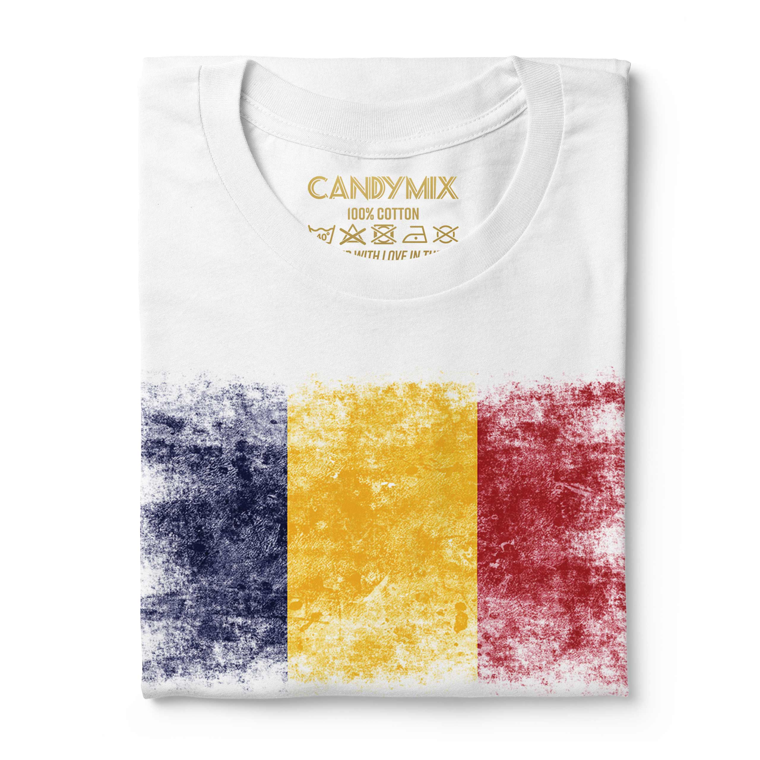 Chad Bandiera Effetto Consumato T-Shirt Top T ? D Ciad Tchad Maglia Calcio - Foto 5 di 21