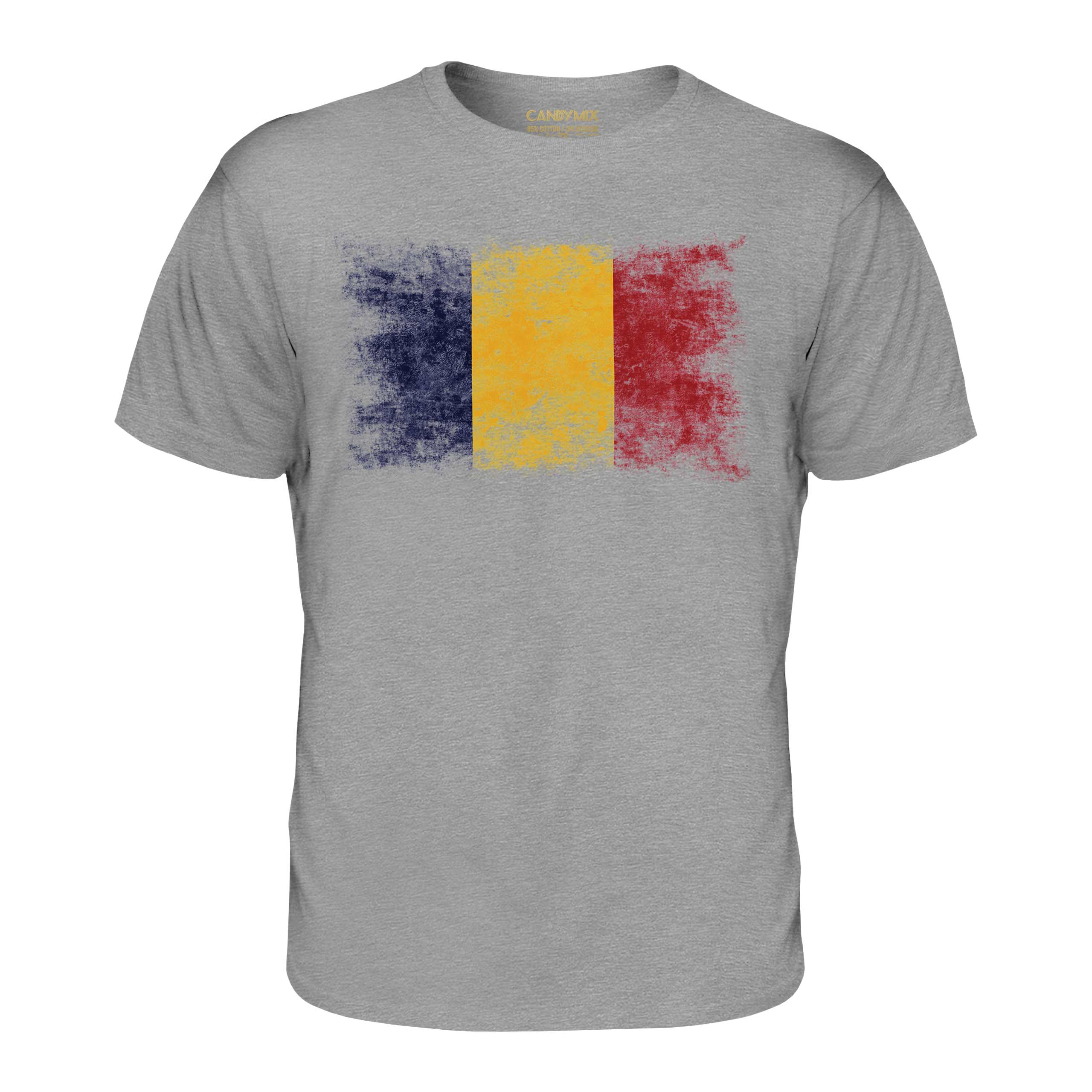 Chad Bandiera Effetto Consumato T-Shirt Top T ? D Ciad Tchad Maglia Calcio - Foto 13 di 21