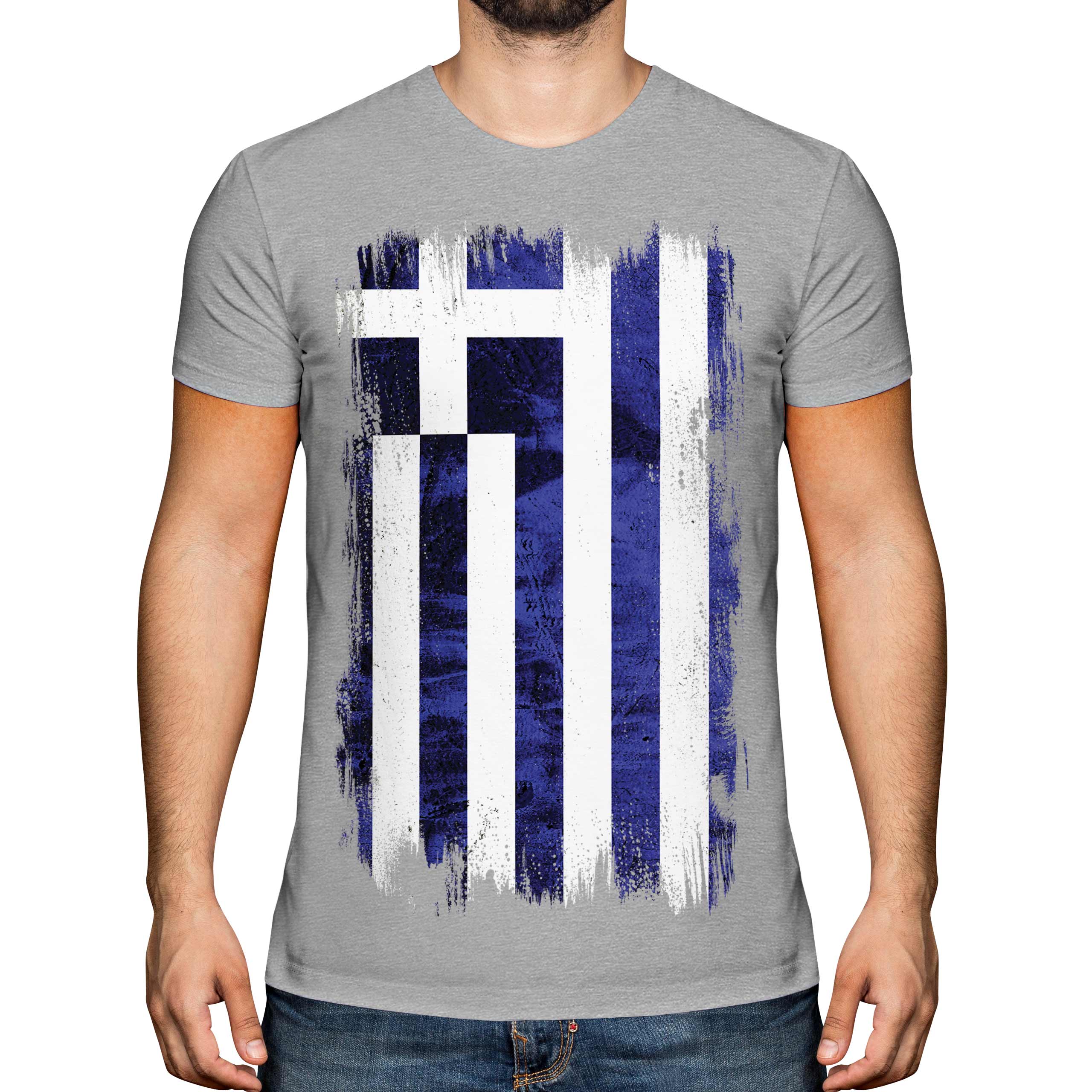 Grecia Bandiera Grunge da Uomo T-Shirt Hellas Greco Ellada Ellenica Greco - Picture 12 of 21