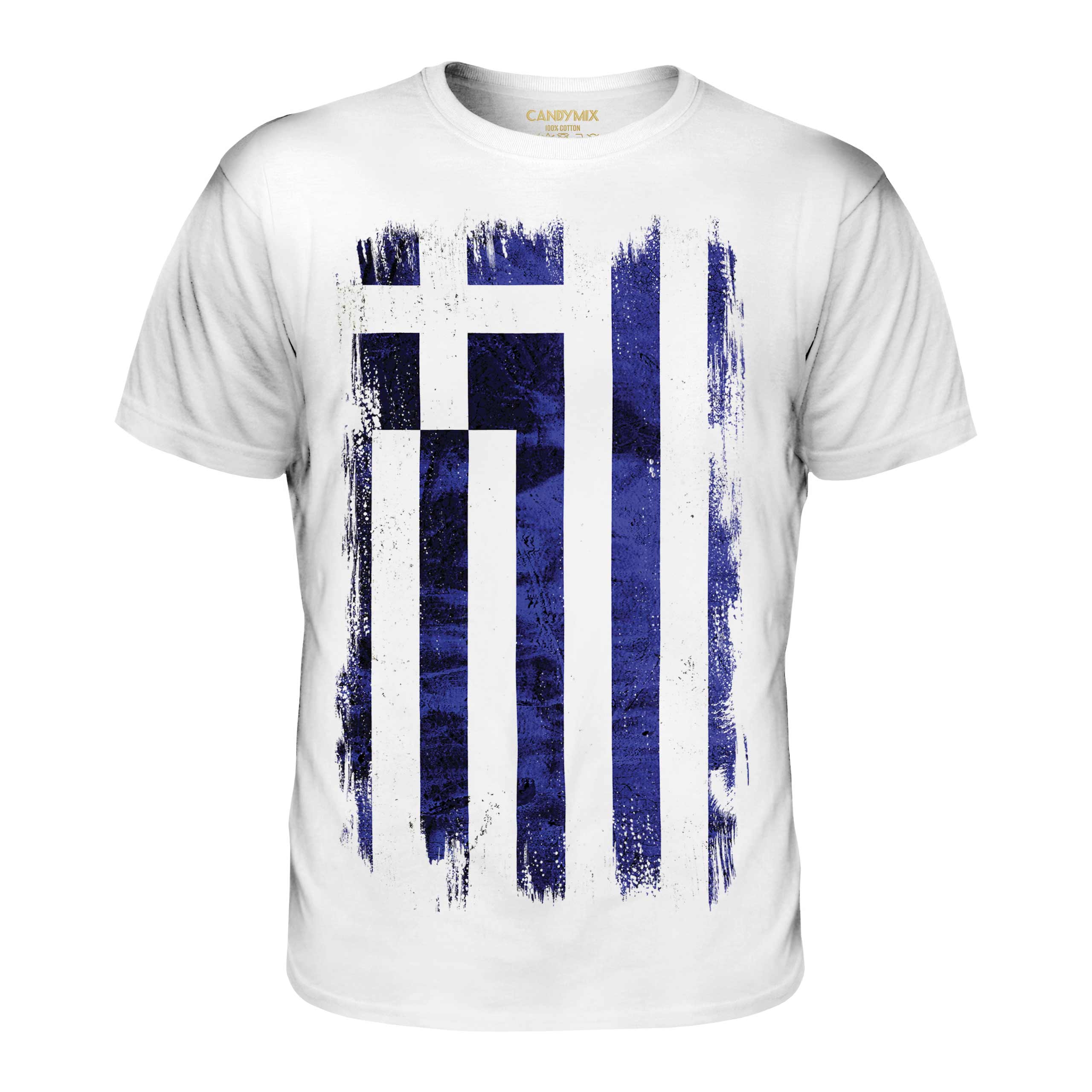 Grecia Bandiera Grunge da Uomo T-Shirt Hellas Greco Ellada Ellenica Greco - Picture 3 of 21