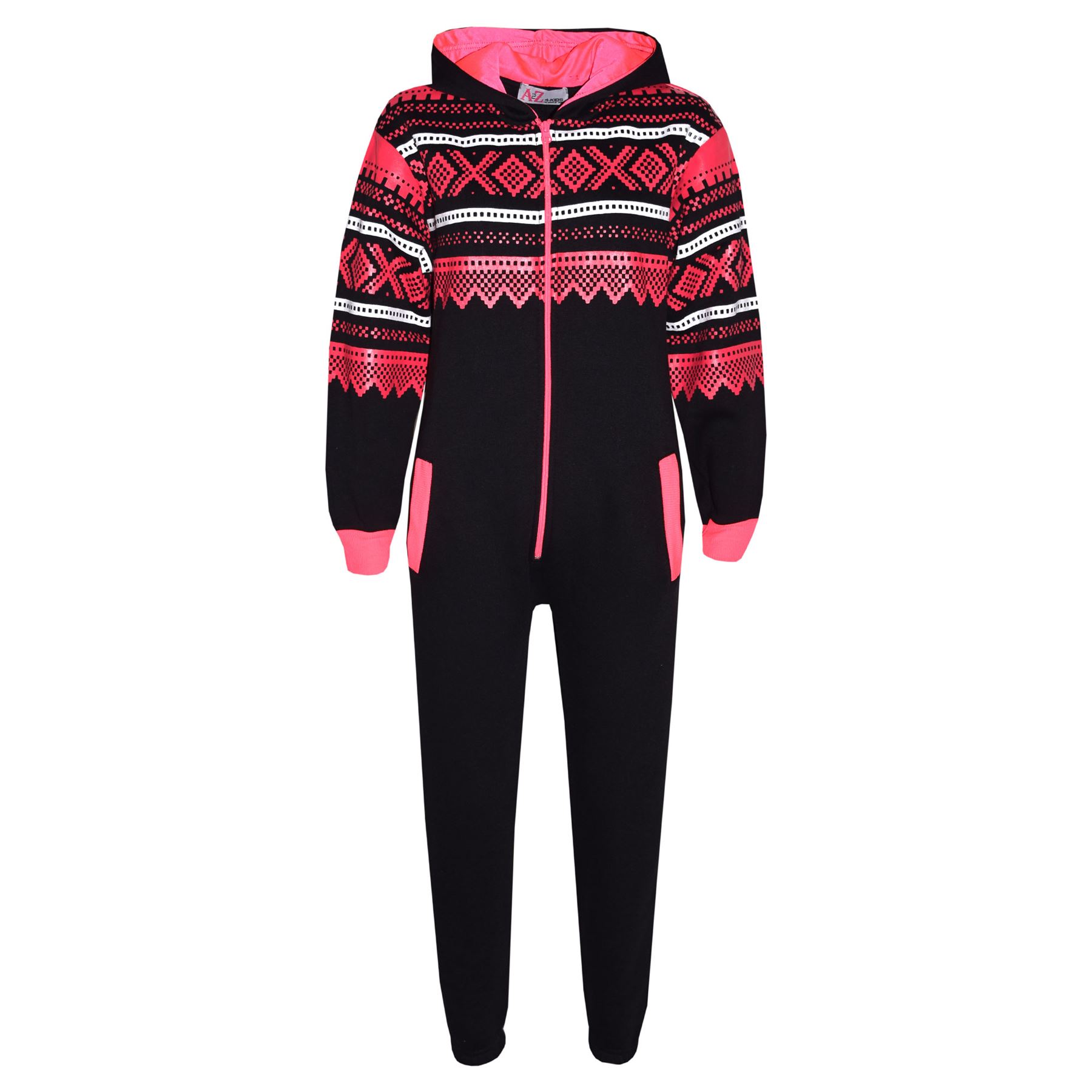 Kids Girls Boys Aztec Snowflake A2Z Onesie One Piece Jumpsuit Playsuit 7-13 Year - Picture 14 of 32