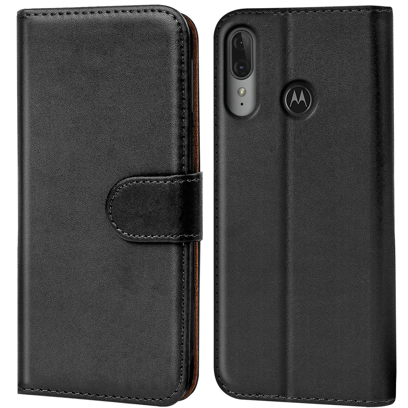 Coque étui à Clapet Style Book Pour Lenovo / Motorola Moto E6 Plus - Noir - TPU - Neuf