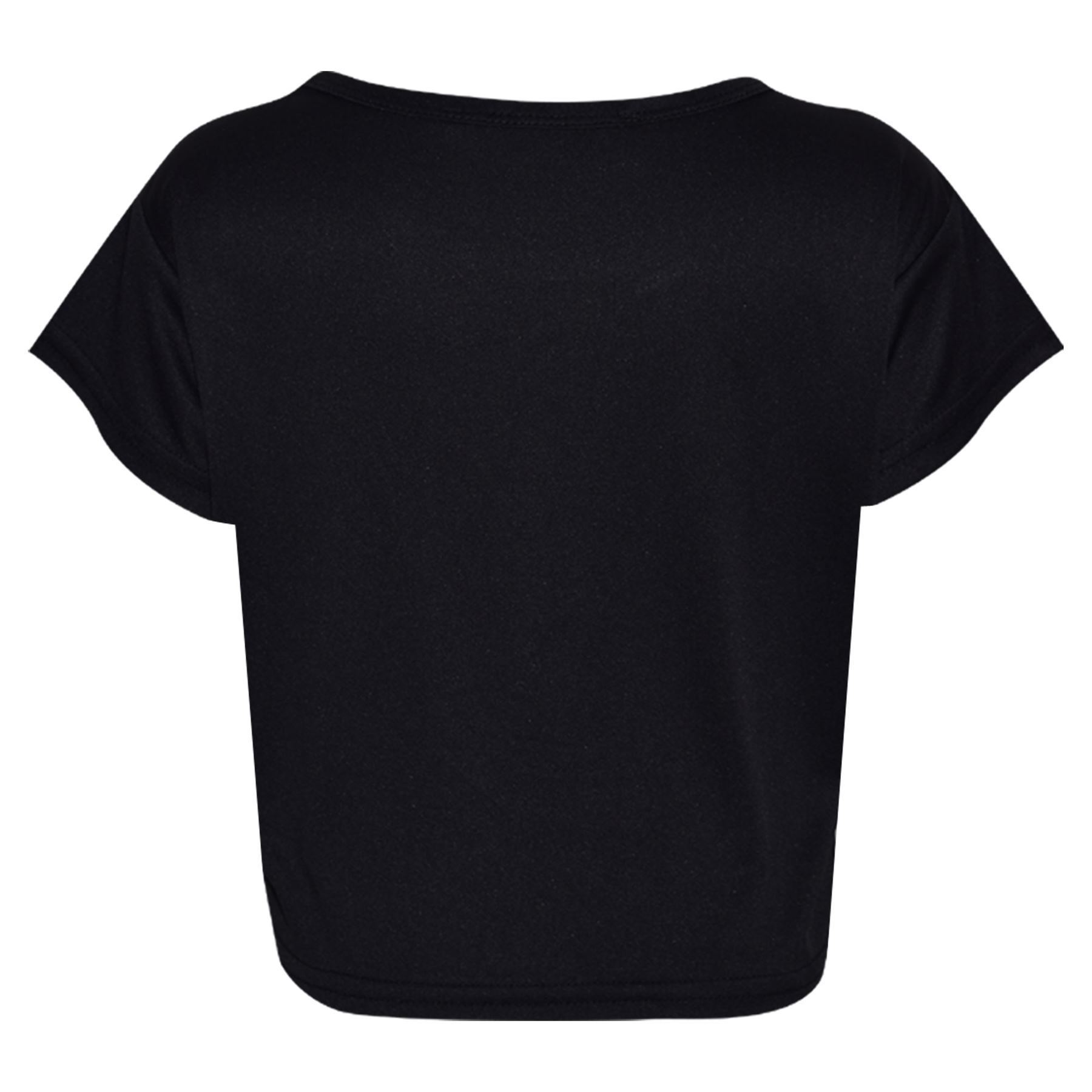 Mädchen Top Kinder Uni Farbe Stylisch Modisch Trendy T-Shirt Bauchfreies Top