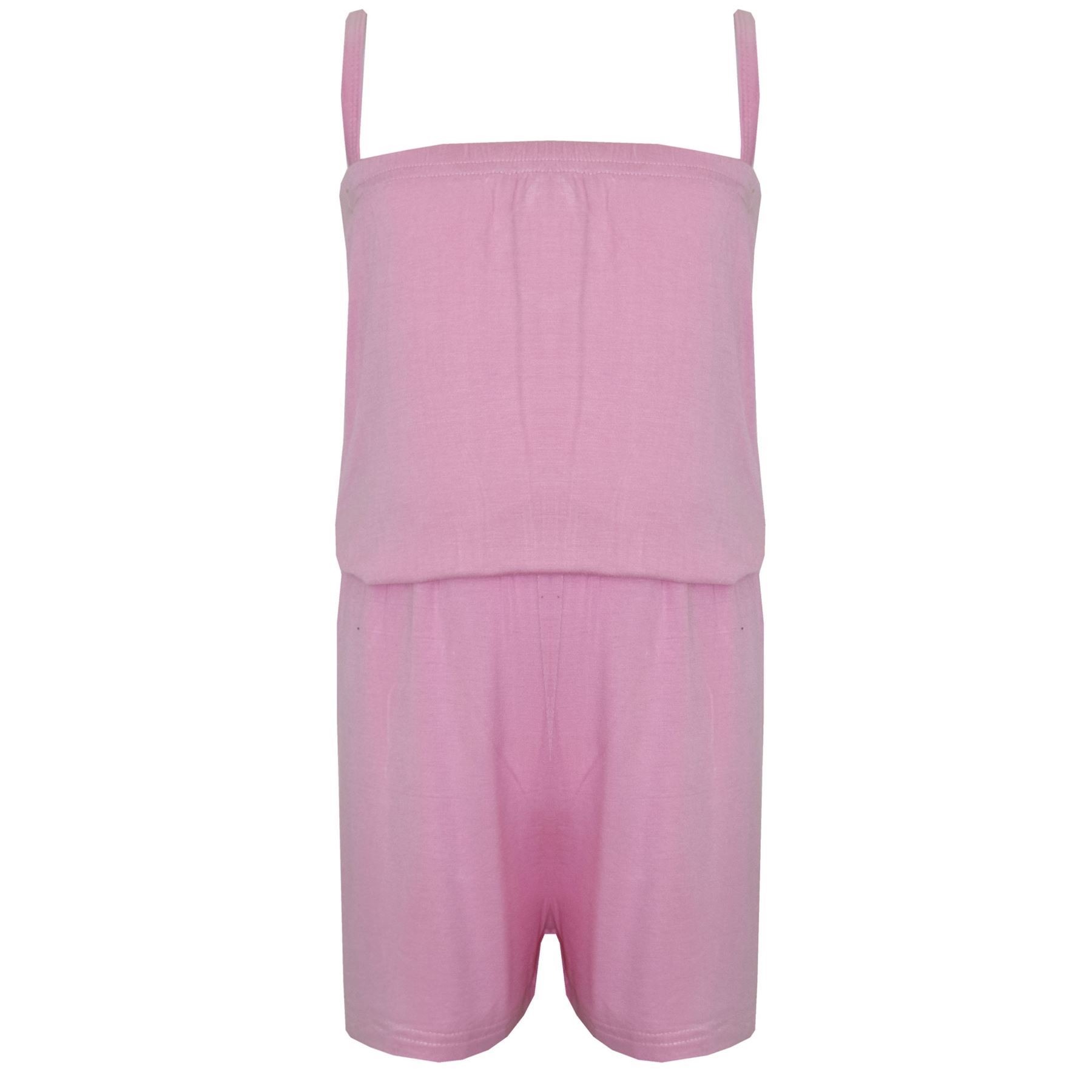Bambine Tinta Confetto Colore Tutina Trendy Tutti IN Uno New Tuta 5-13 Anni rosa