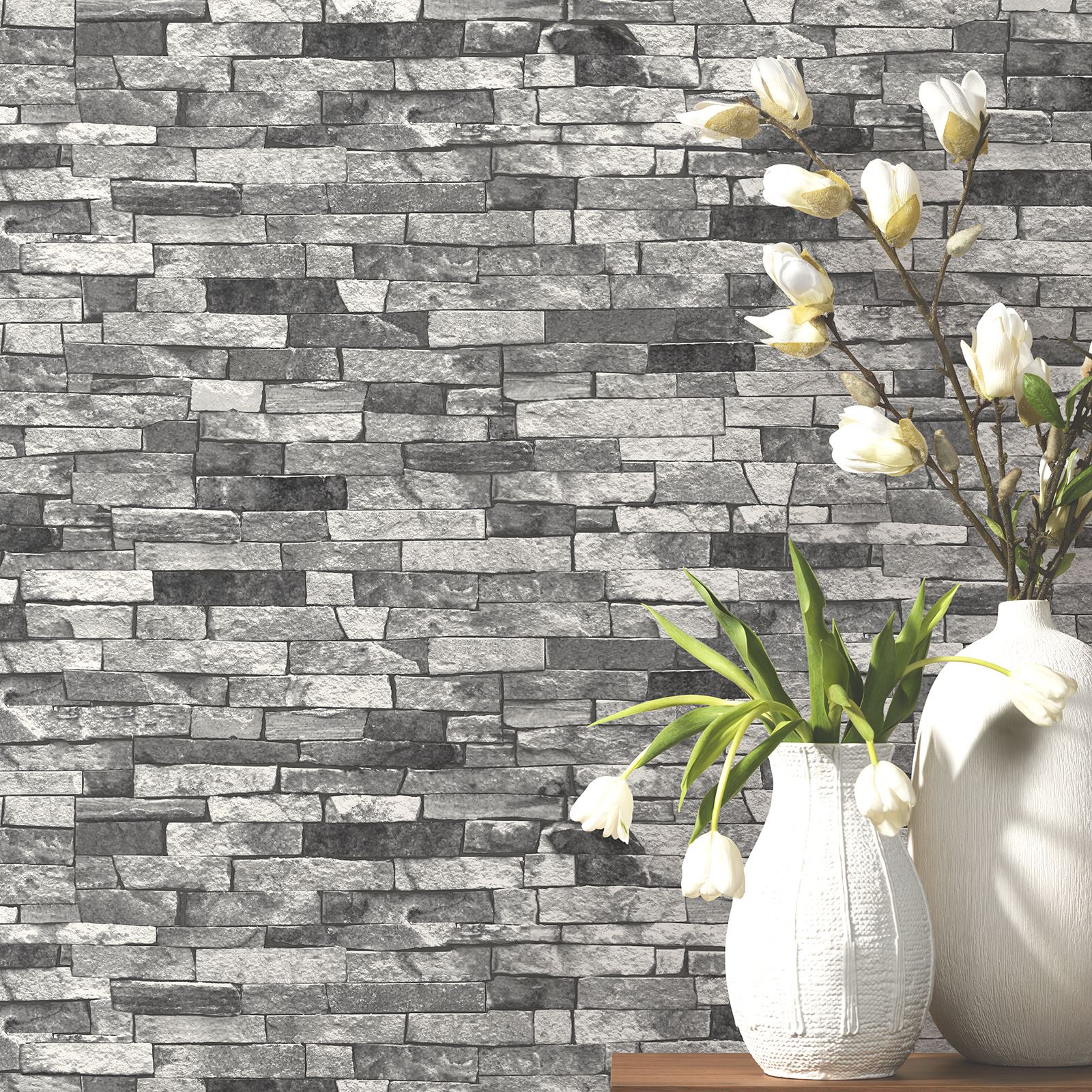 Arthouse Blanc Laver Brique Pierre vieux effet Rustique papier peint 671100 Retro